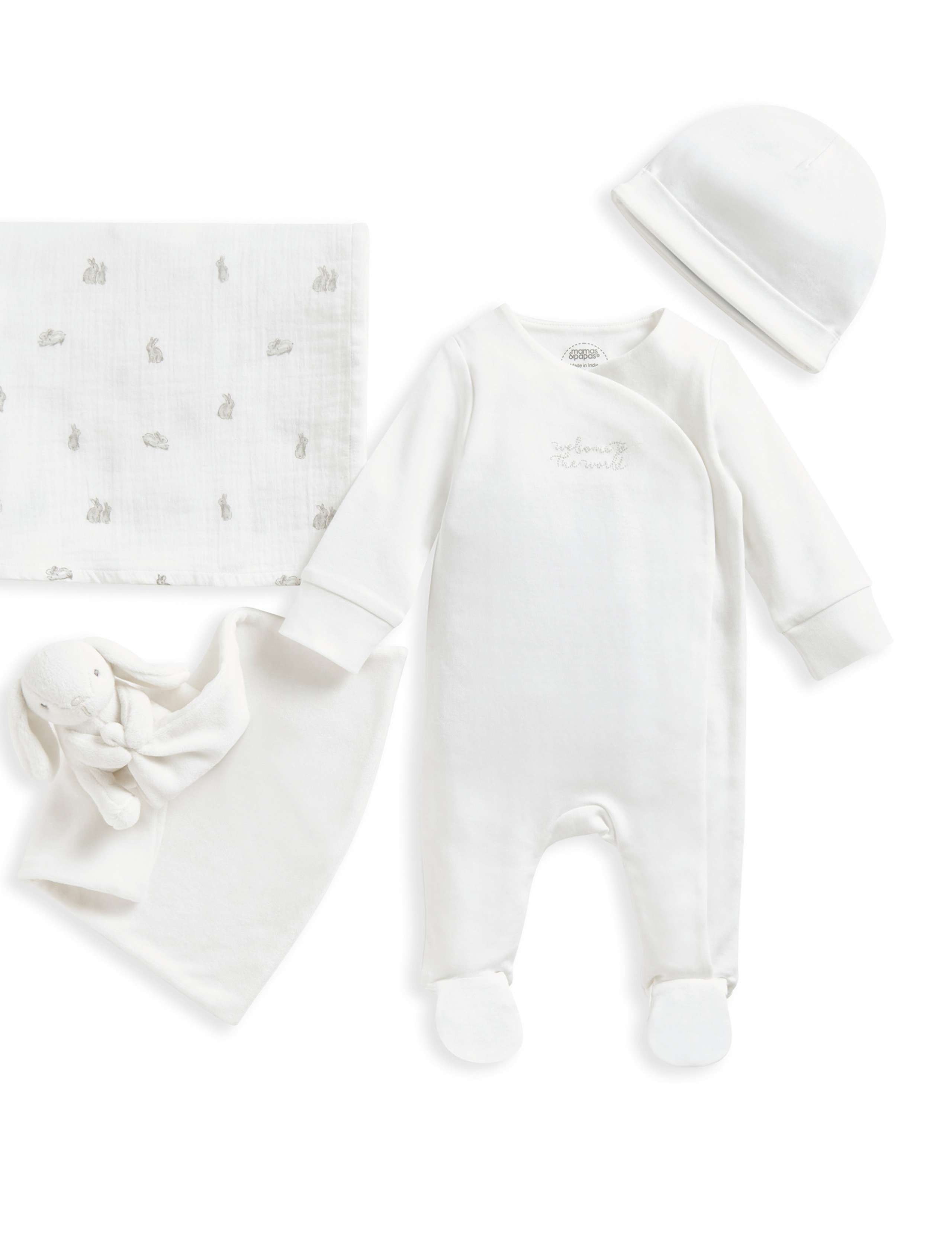 4pc Pure Cotton Bunny Gift Set (0-3 Mths) 3 of 8