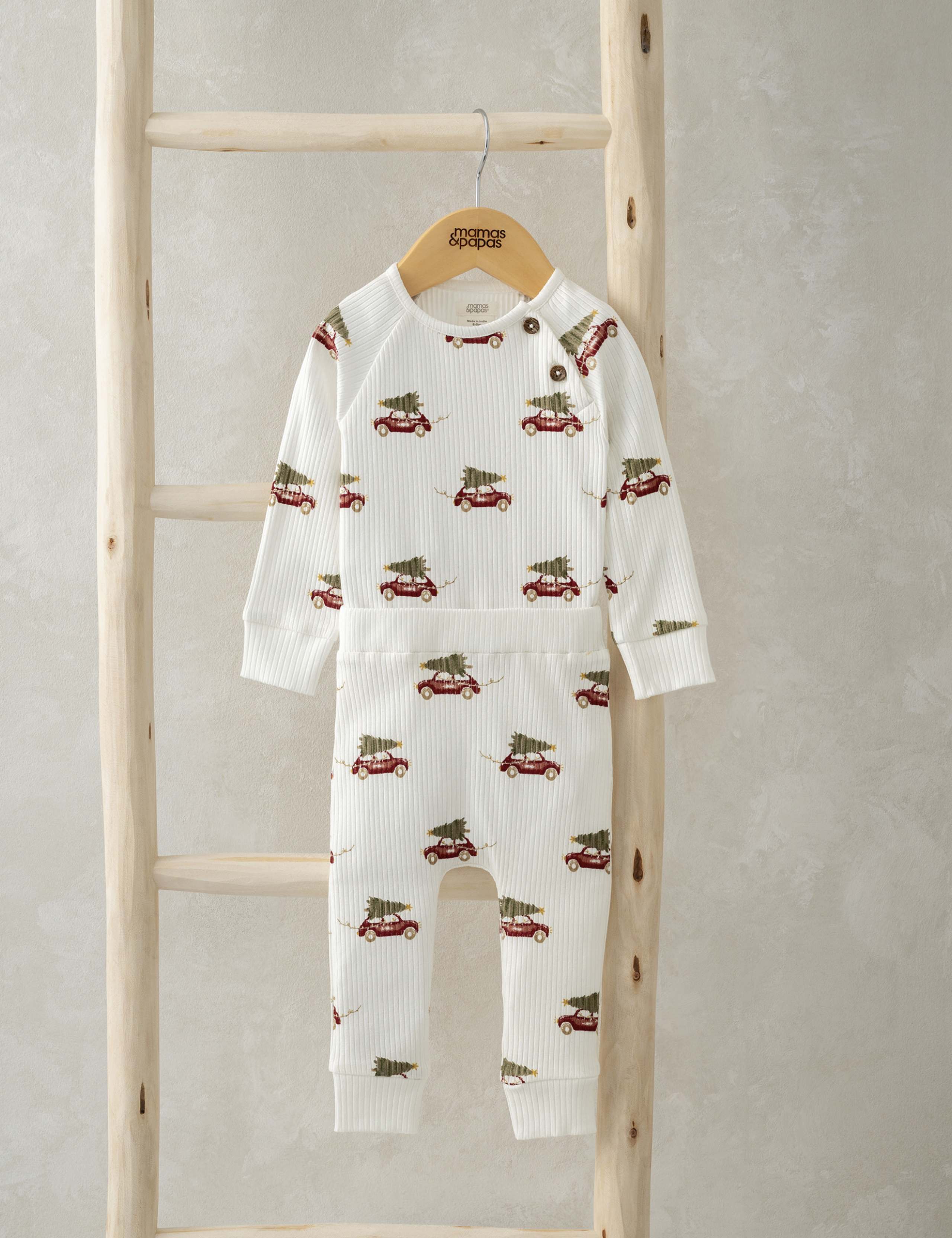 2pc Cotton Rich Car Print Outfit (0-24 Mths) 1 of 5