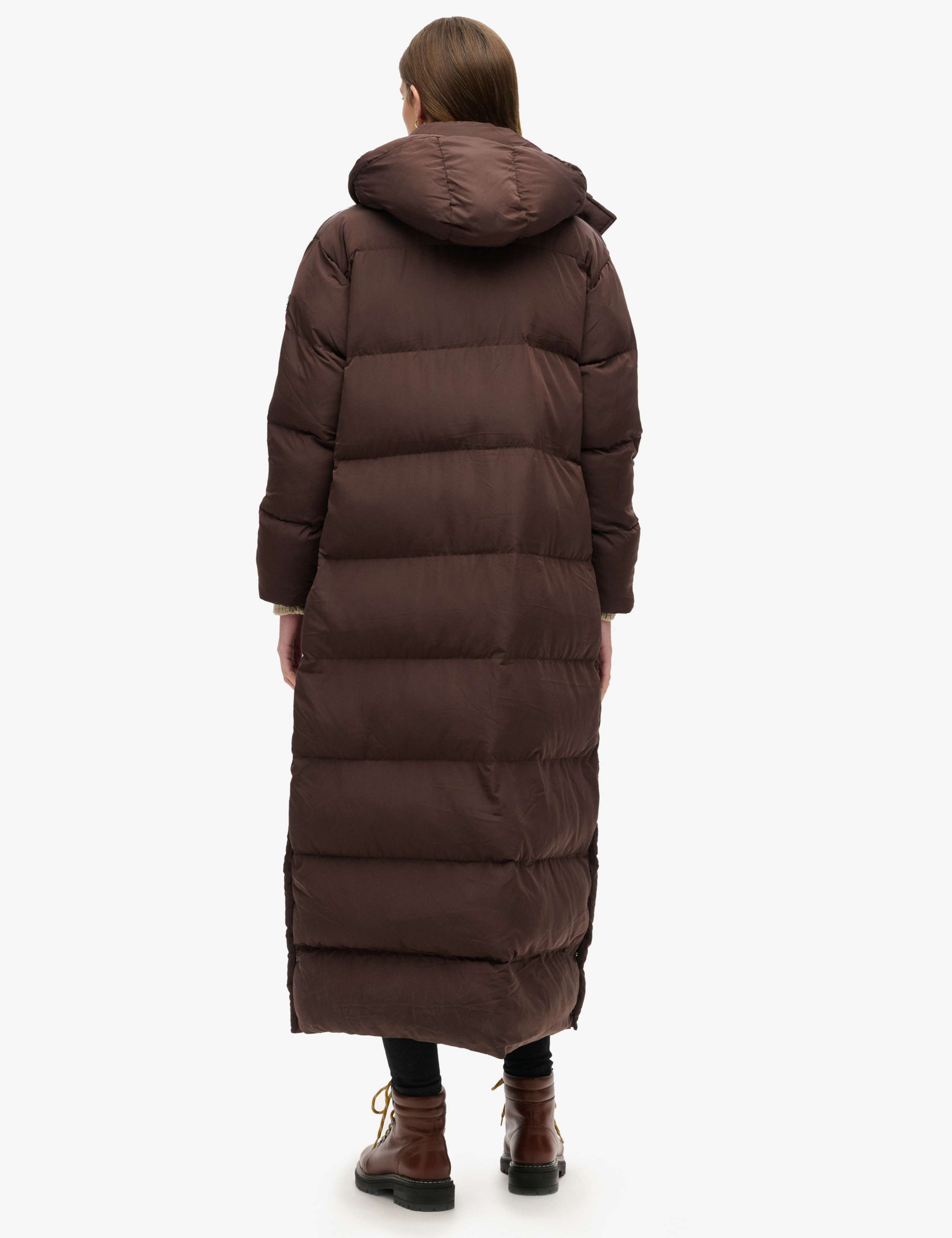 Hooded Relaxed Longline Puffer Coat Superdry M&S