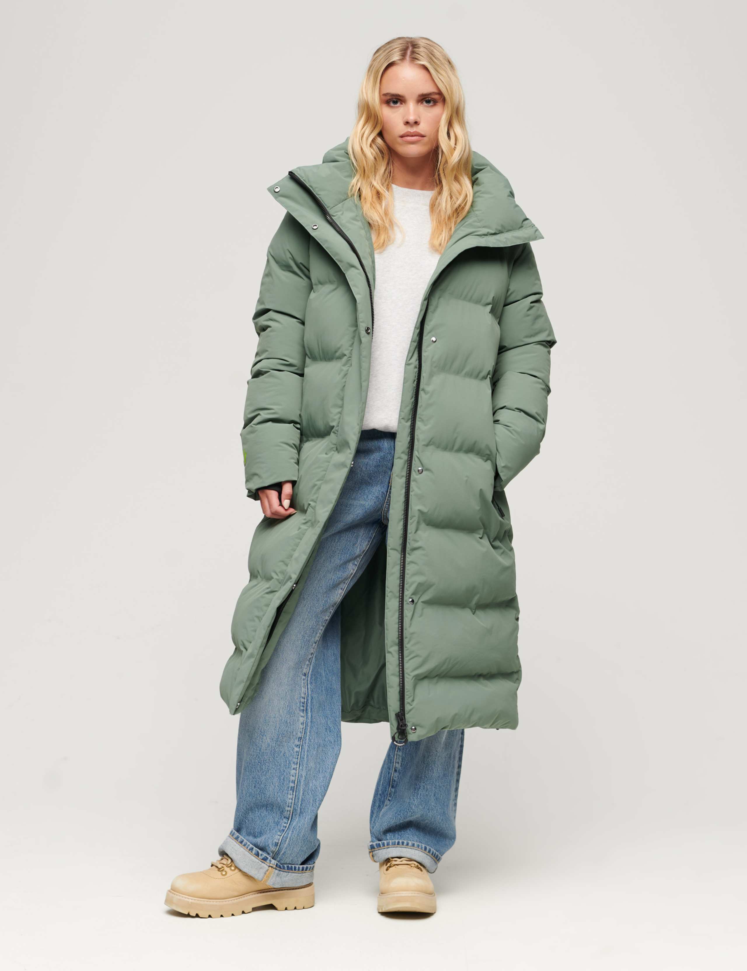 Hooded Relaxed Longline Puffer Coat 1 of 7