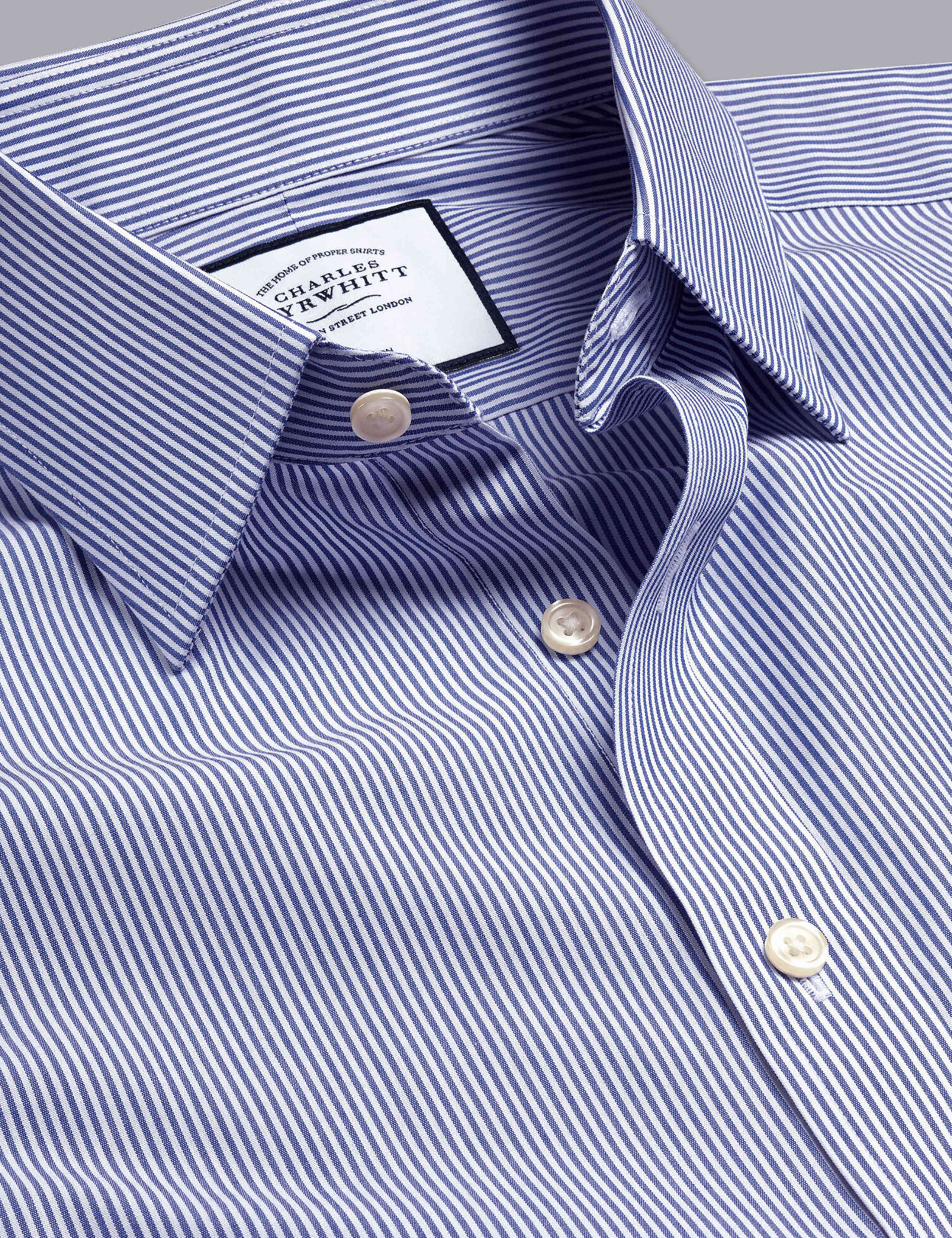 Slim Fit Non Iron Pure Cotton Striped Shirt 5 of 6