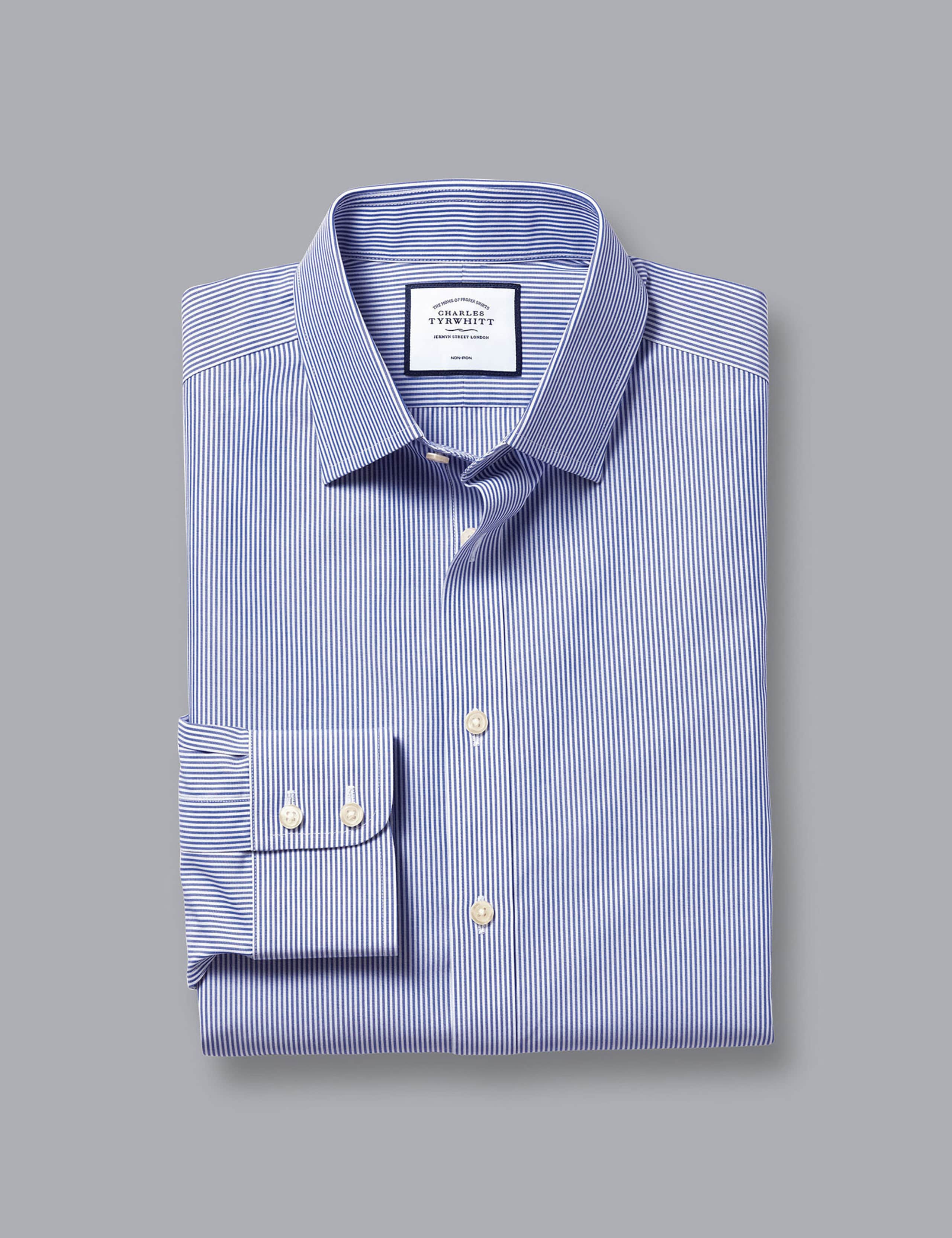Slim Fit Non Iron Pure Cotton Striped Shirt 2 of 6