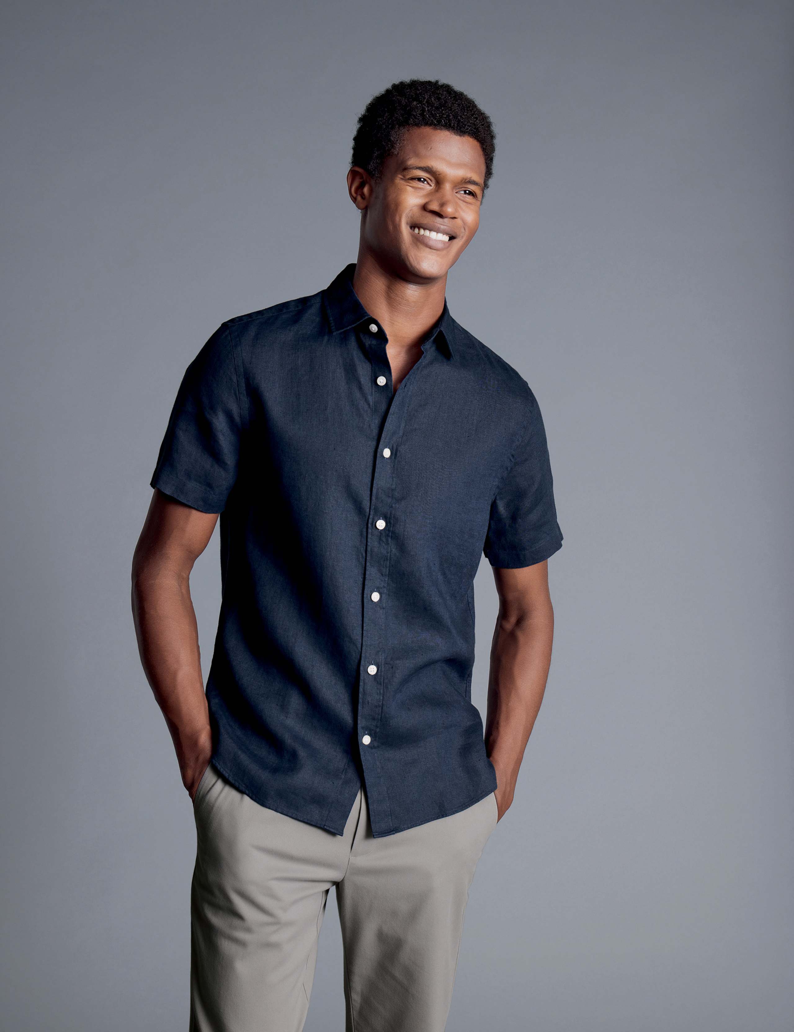 Slim Fit Pure Linen Shirt 1 of 5