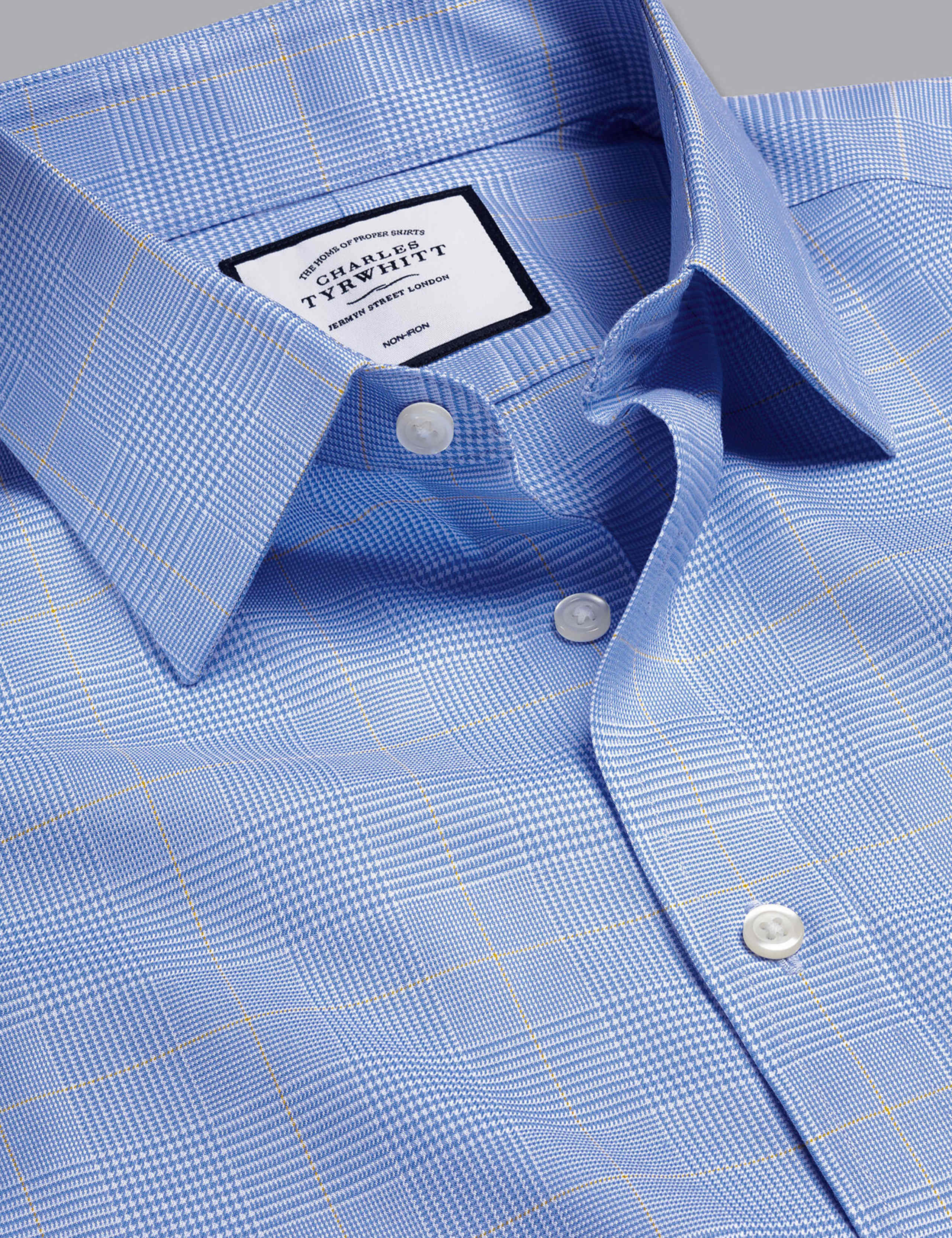 Slim Fit Non Iron Pure Cotton Twill Check Shirt 4 of 5