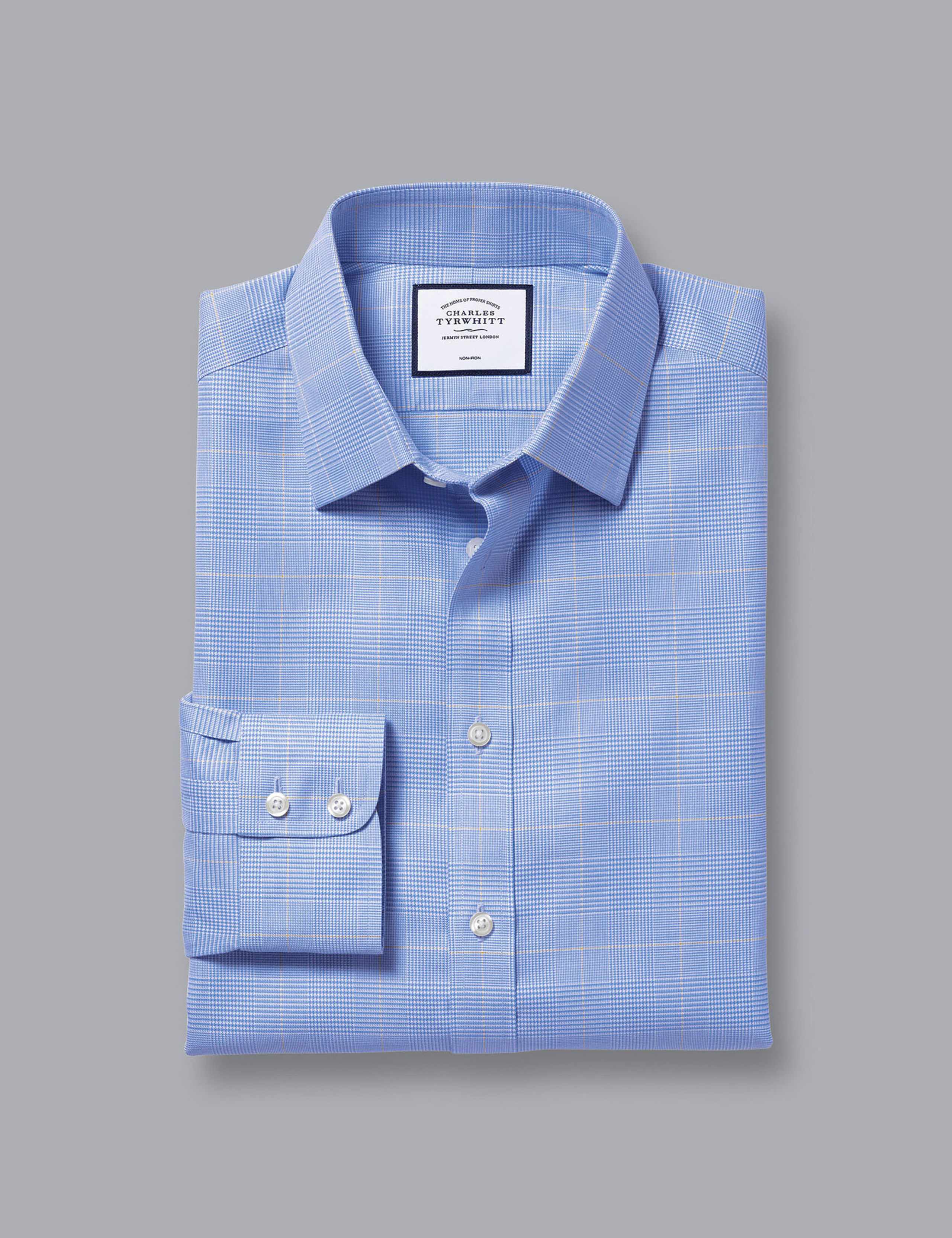 Slim Fit Non Iron Pure Cotton Twill Check Shirt 2 of 5