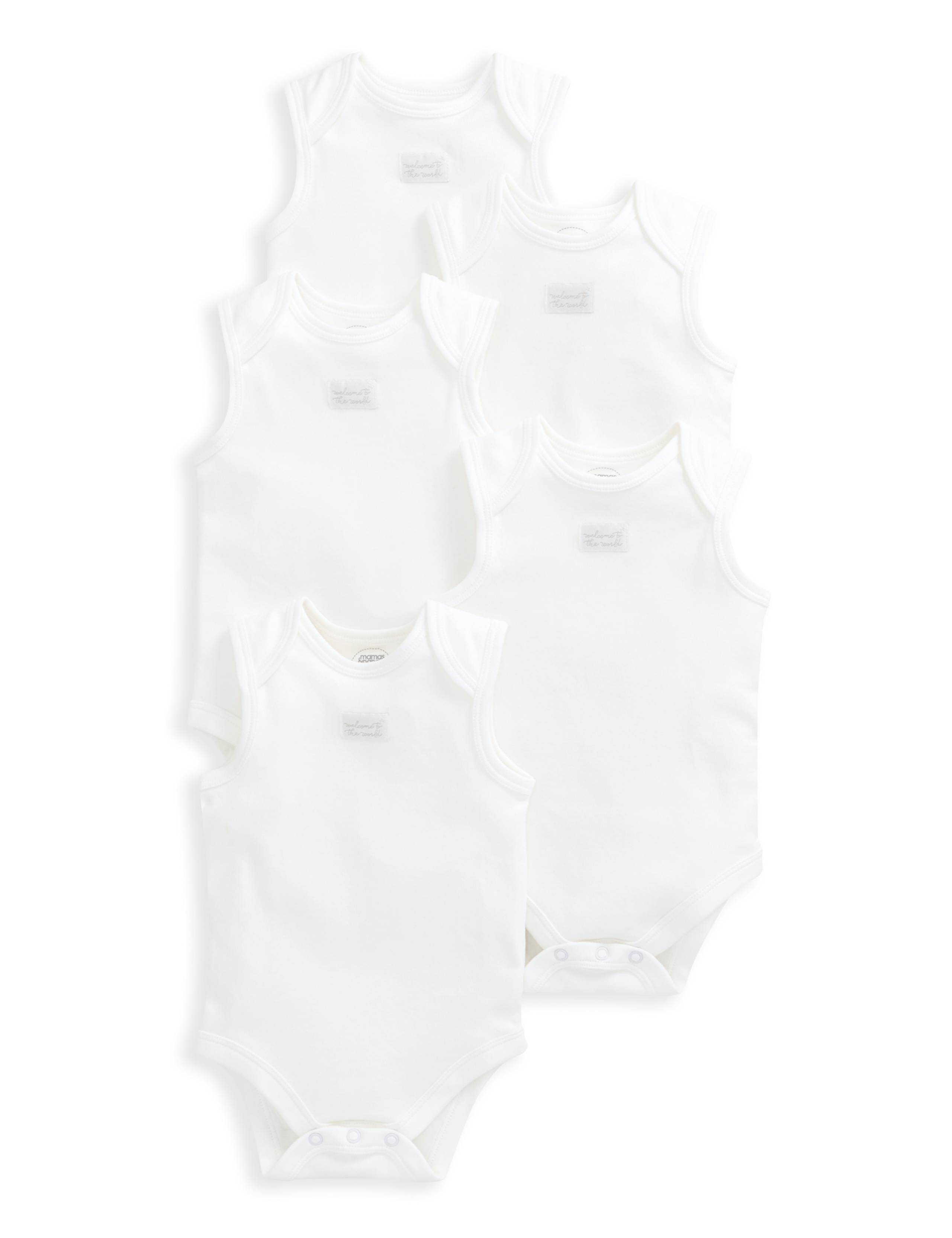 5 Pack Pure Cotton Bodysuits (7lbs-2 Yrs) 2 of 2