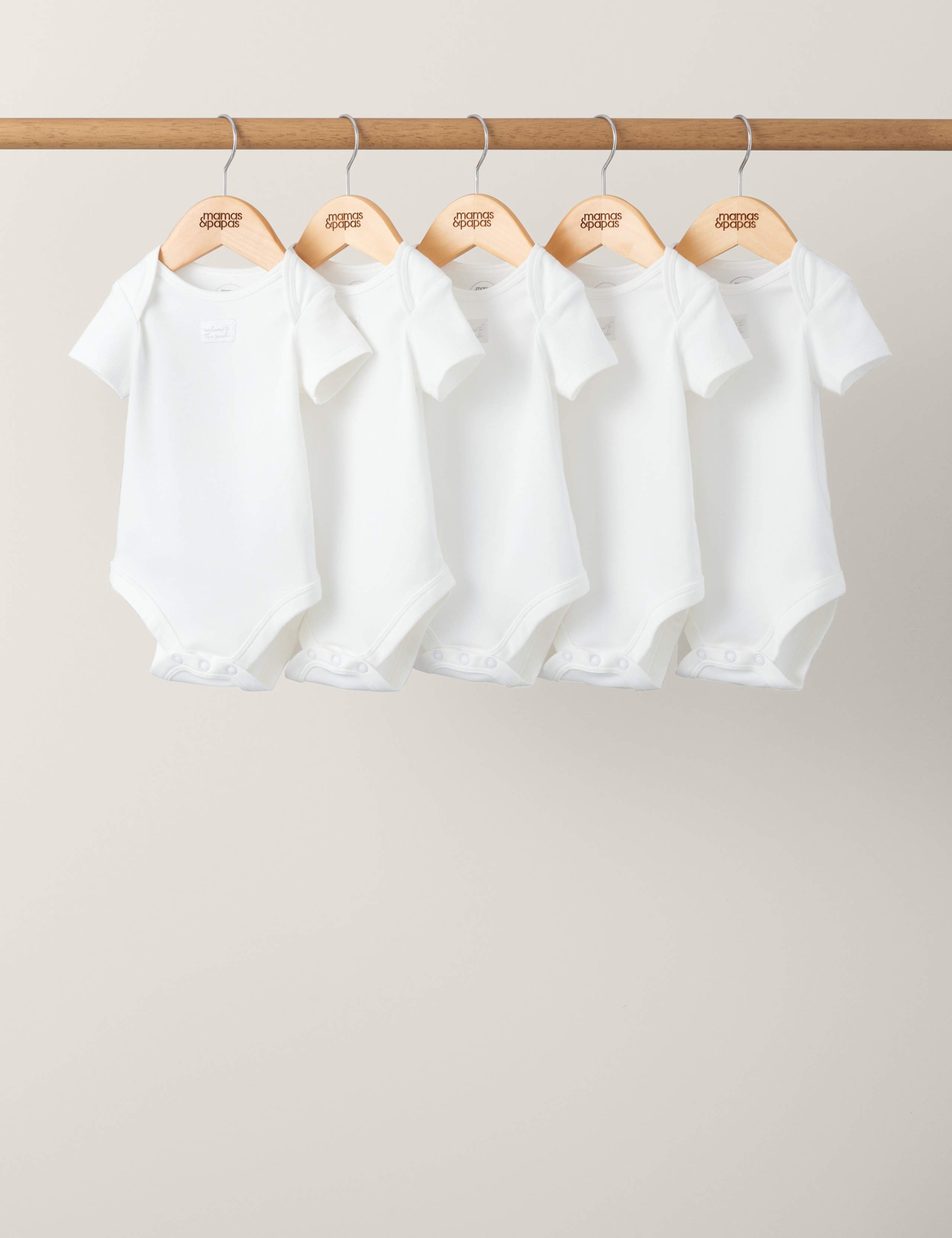 5 Pack Pure Cotton Slogan Bodysuits (7lbs-2 Yrs) 1 of 2