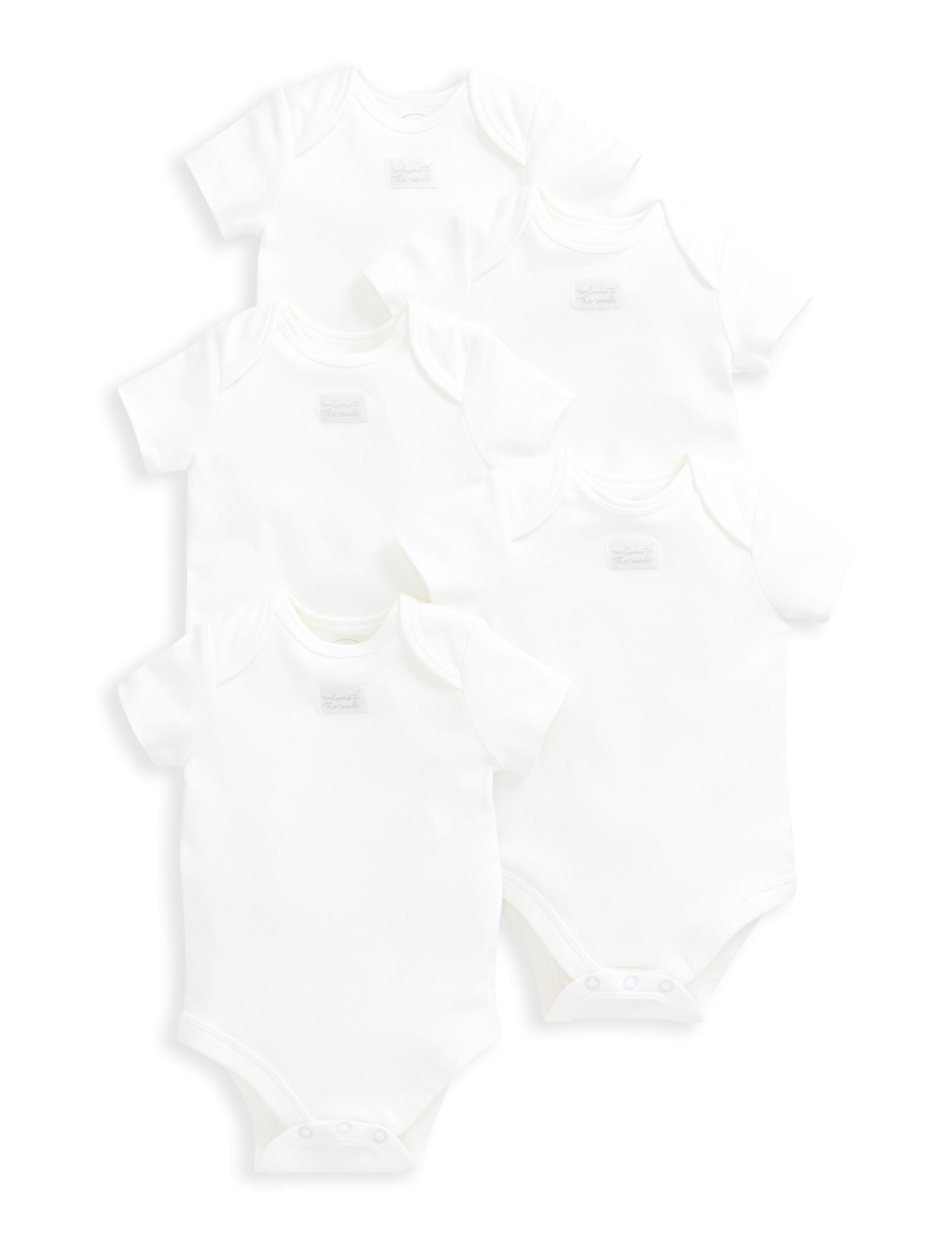5 Pack Pure Cotton Slogan Bodysuits (7lbs-2 Yrs) 2 of 2