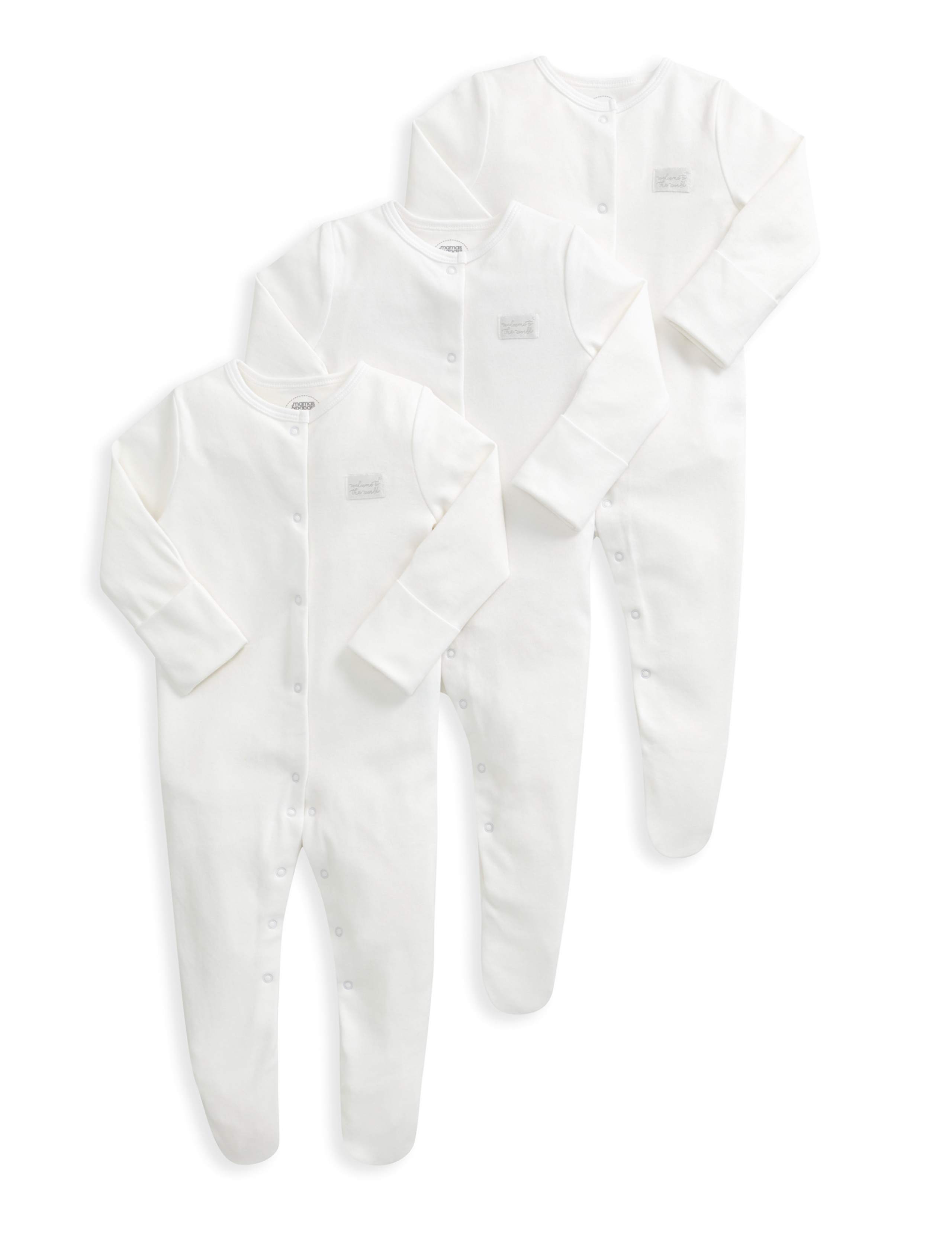 3pk Pure Cotton Sleepsuits (7lbs-2 Yrs) 2 of 2