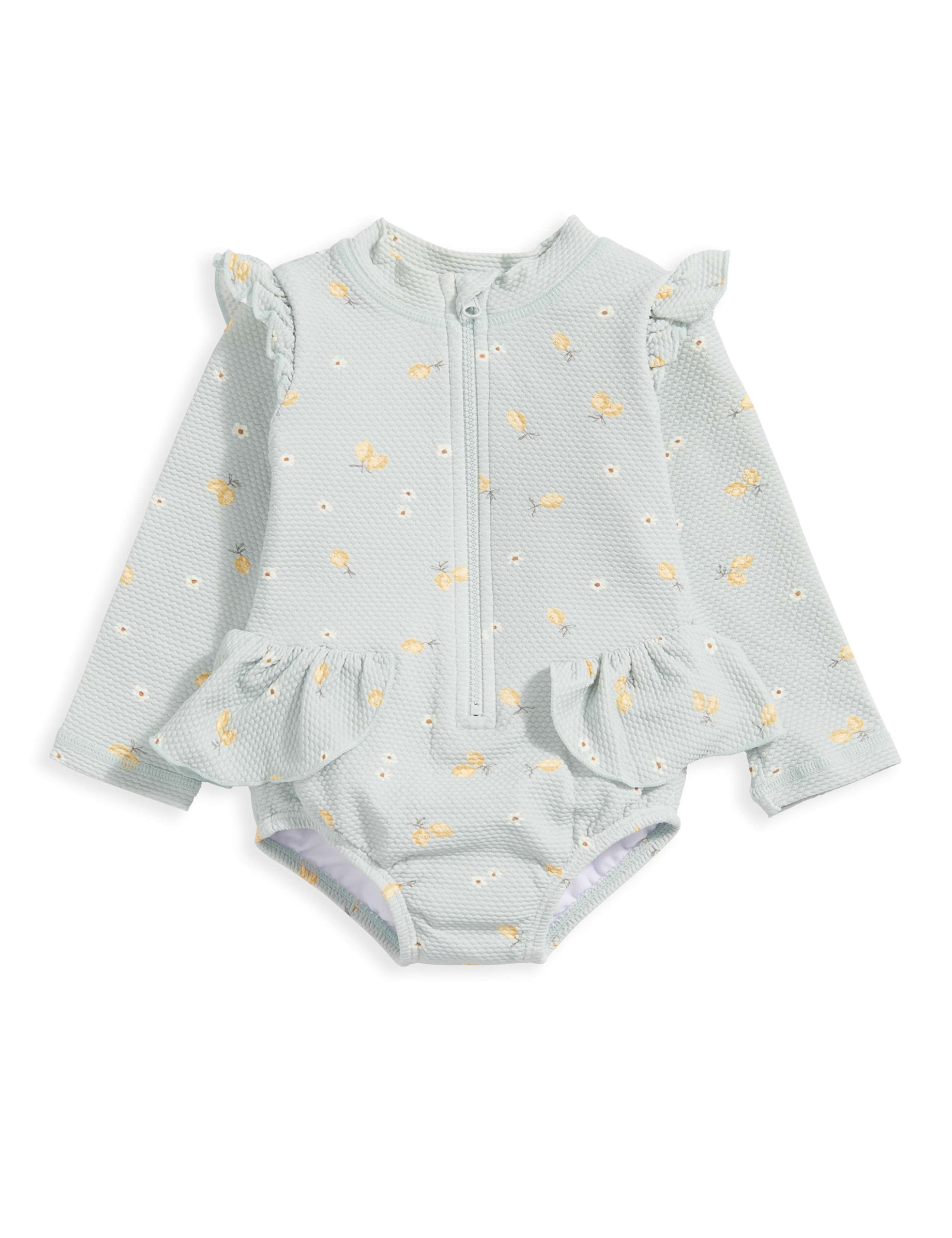 Textured Lemon Print Swimsuit (0-3 Yrs) 2 of 2
