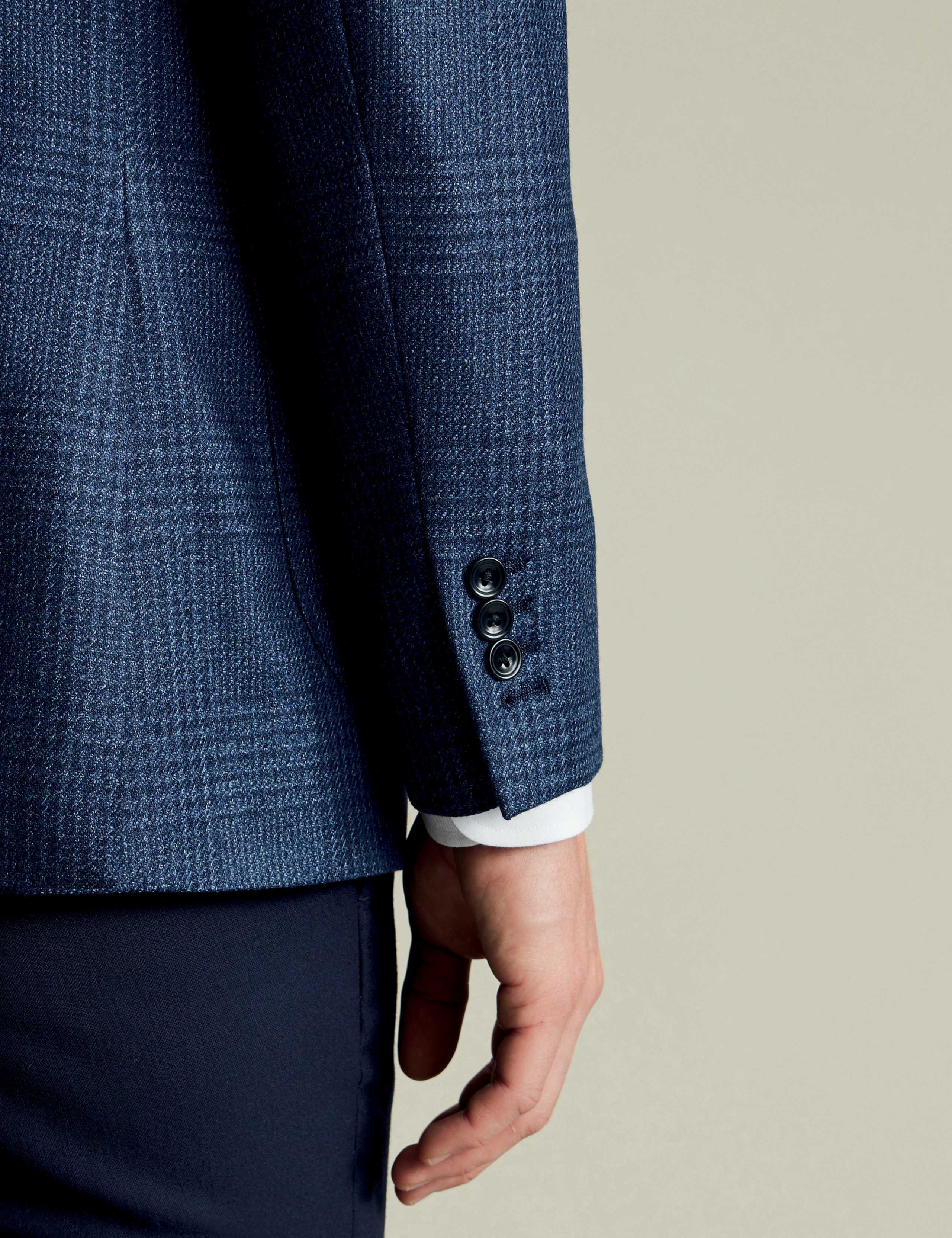 Slim Fit Wool Silk Check Blazer 3 of 4