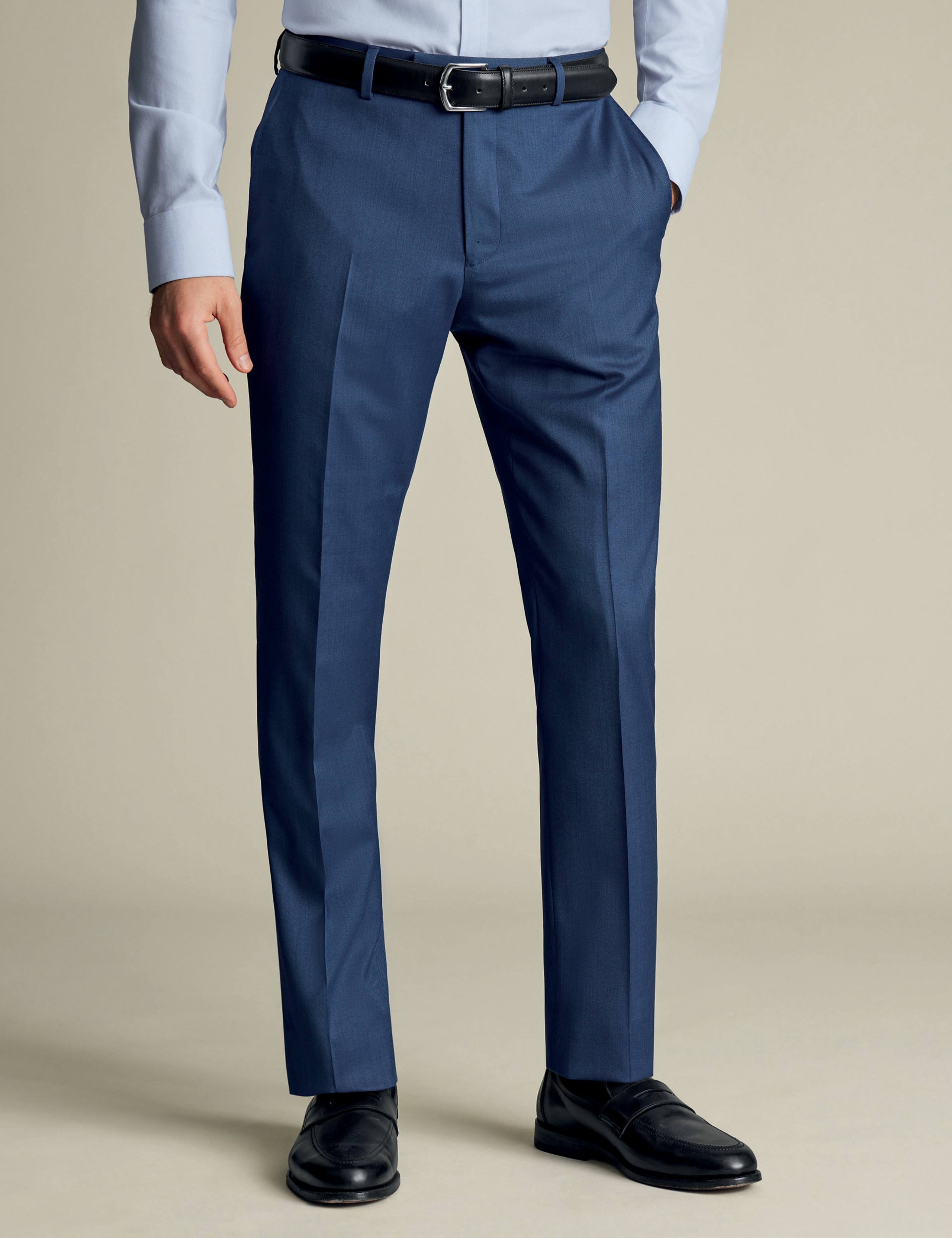Regular Fit Pure Wool Flat Front Trousers 2 of 4