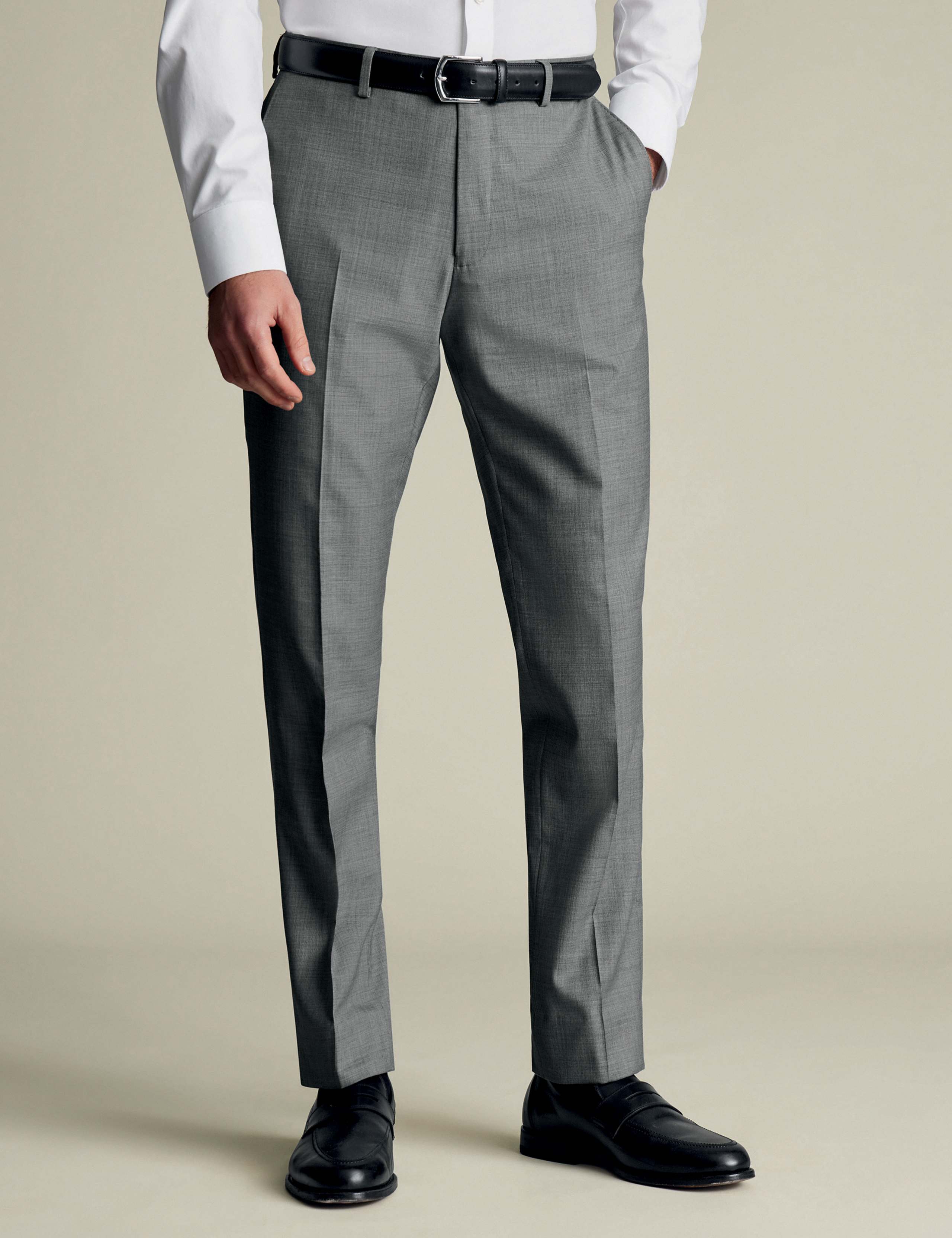 Regular Fit Pure Wool Flat Front Trousers 2 of 4