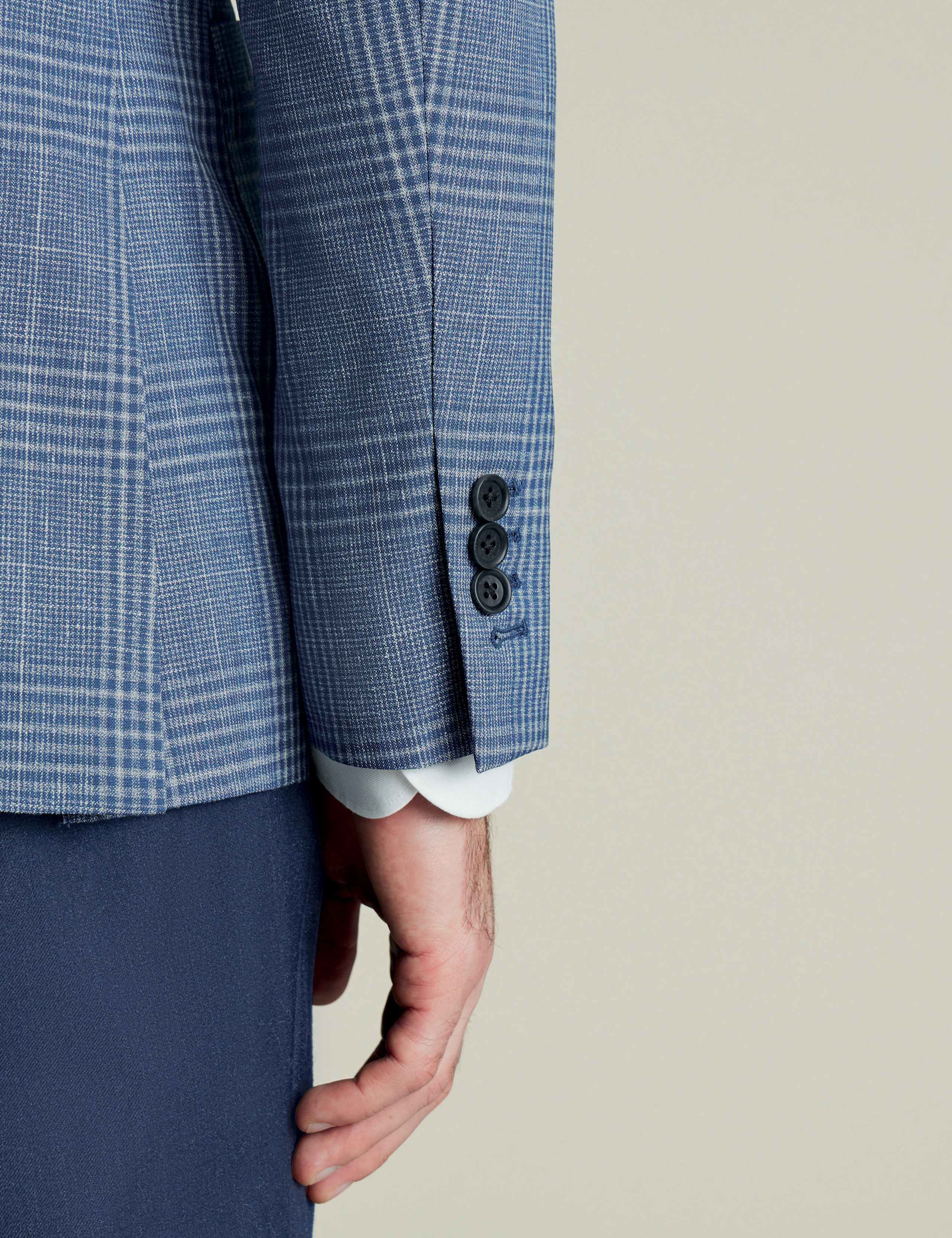 Slim Fit Wool Rich Linen Blend Check Jacket 4 of 5