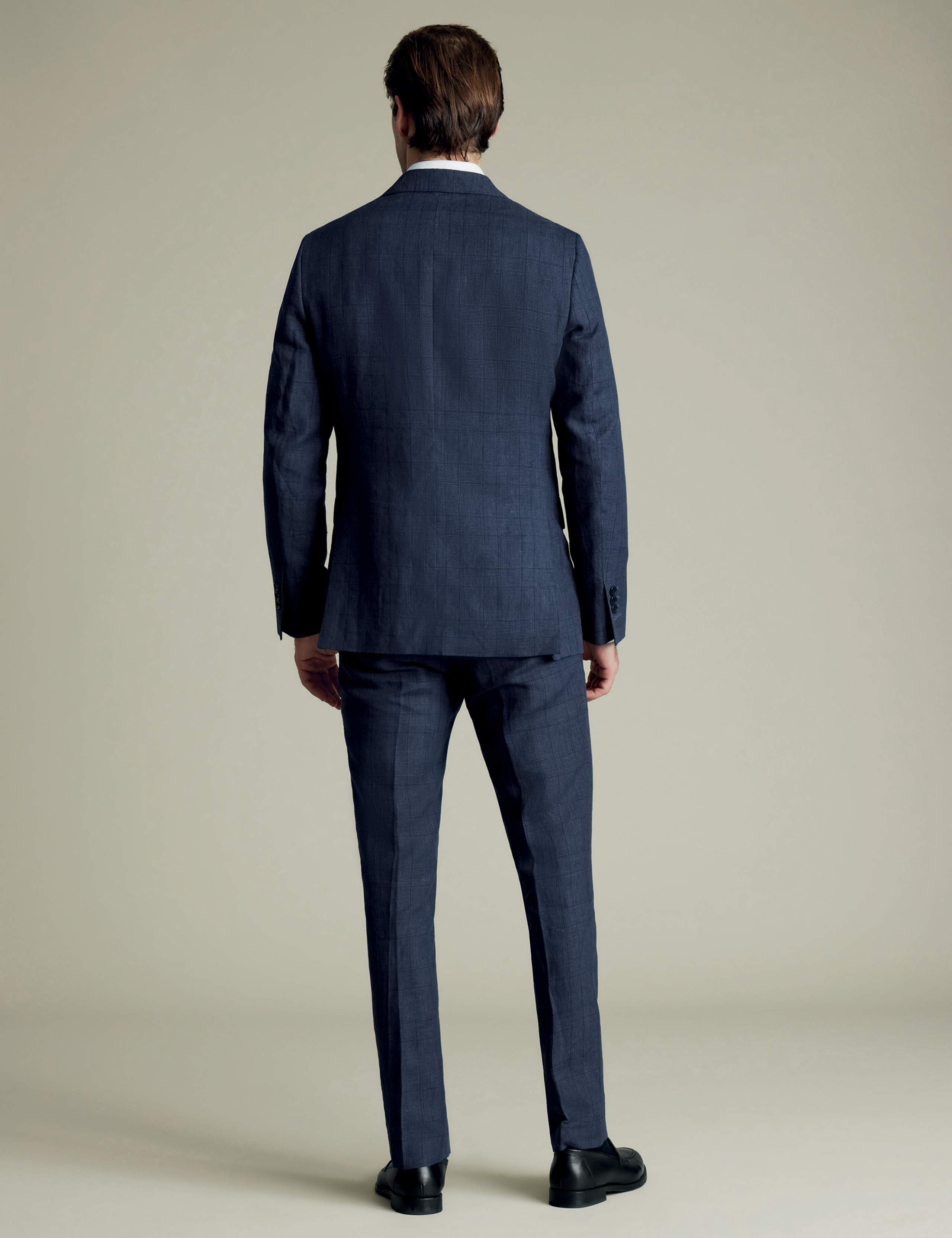 Slim Fit Pure Linen Check Suit Jacket 3 of 5