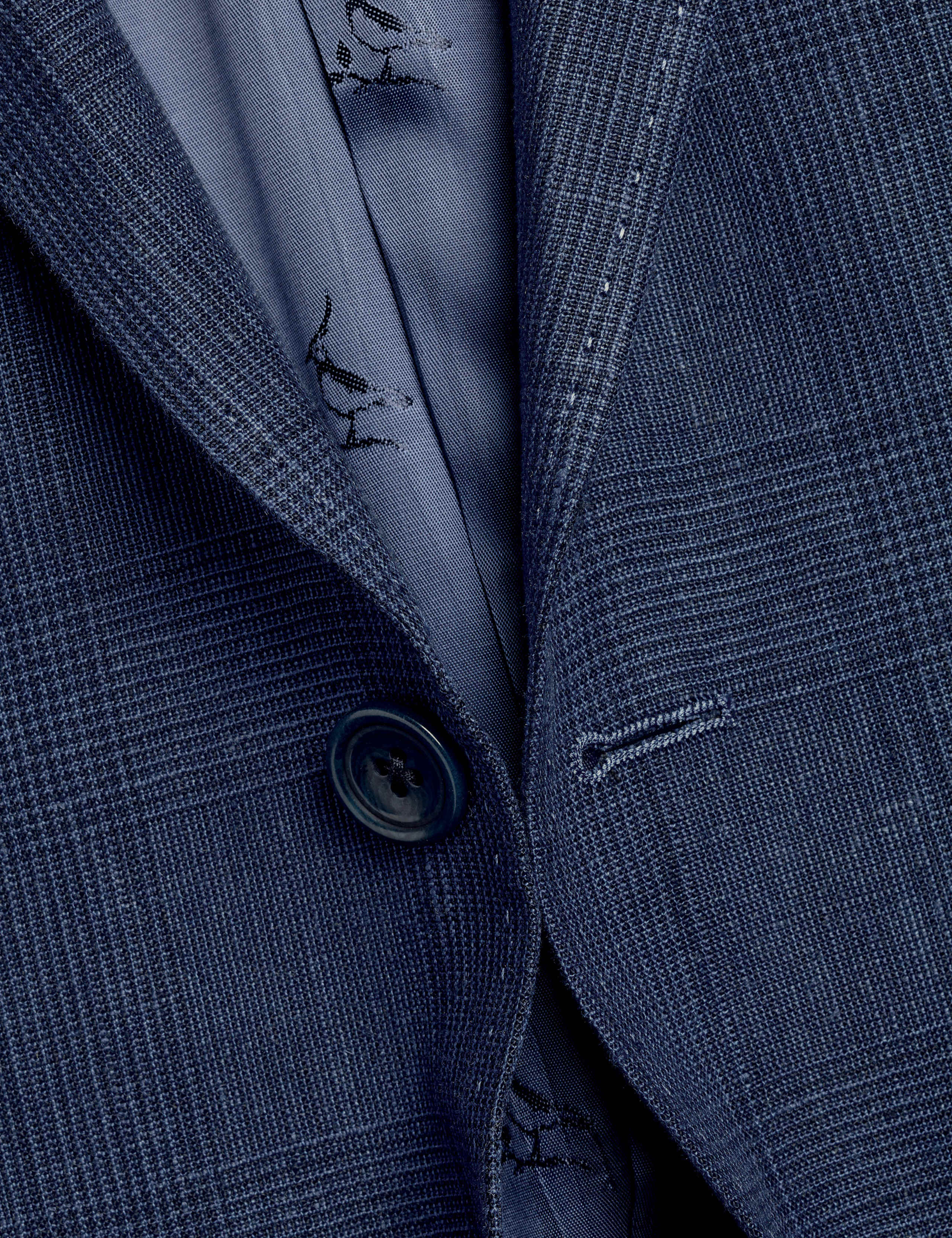 Slim Fit Pure Linen Check Suit Jacket 5 of 5