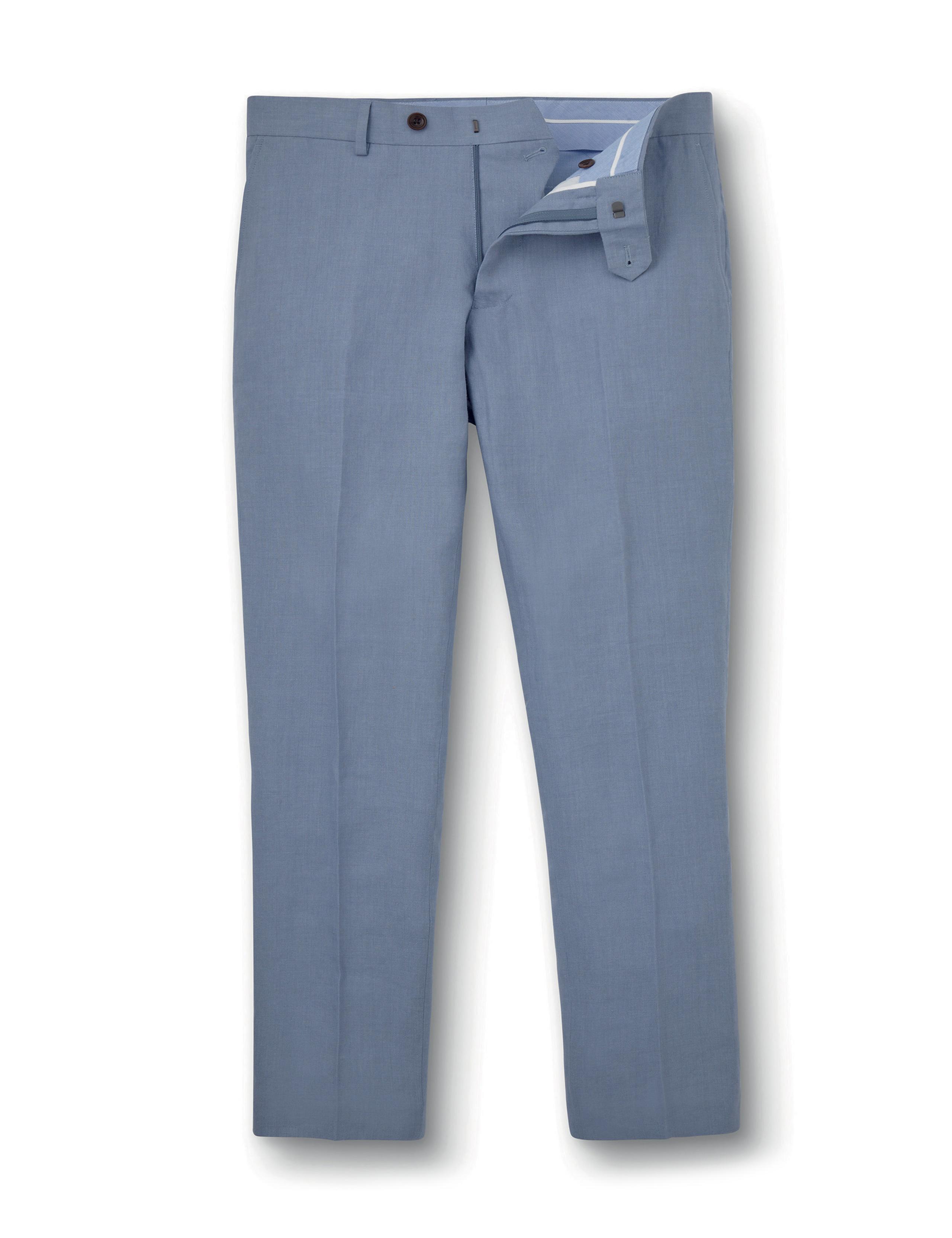 Slim Fit Pure Linen Flat Front Trousers 2 of 4