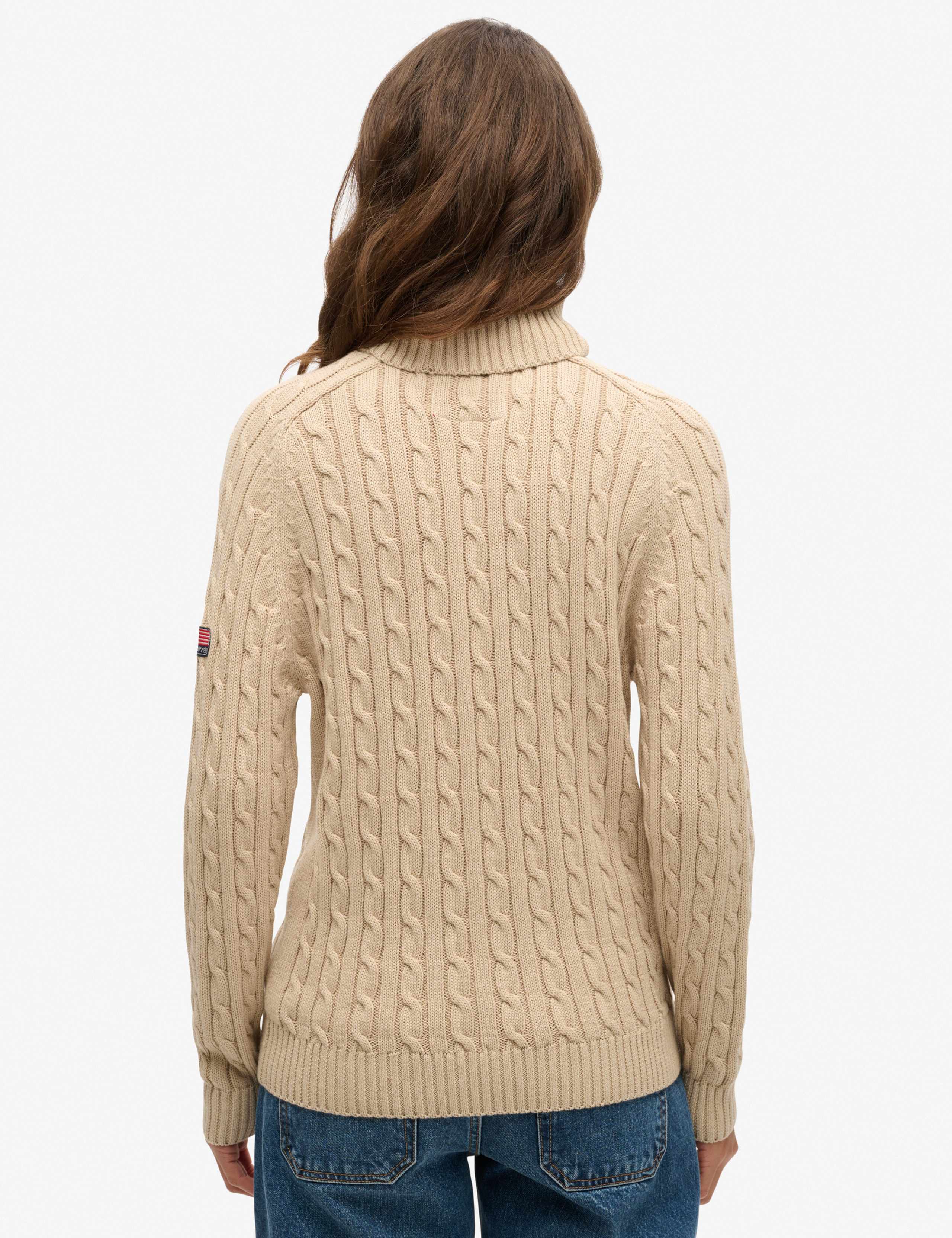 Pure Cotton Cable Knit Roll Neck Jumper 3 of 5
