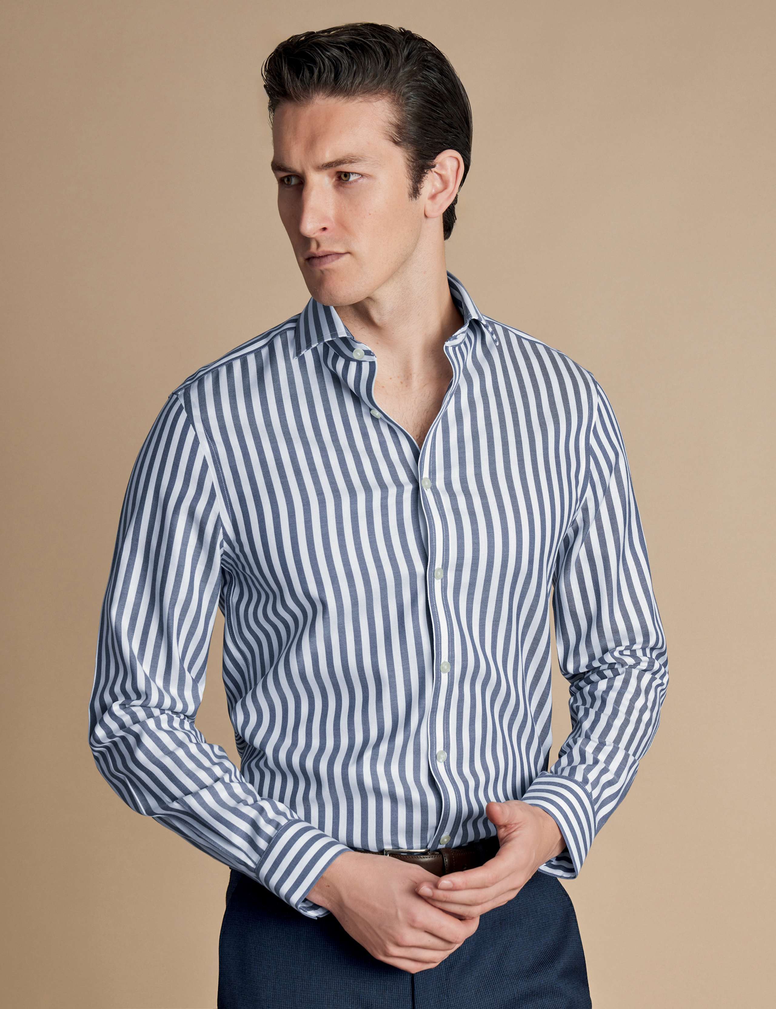 Slim Fit Non Iron Pure Cotton Twill Shirt 1 of 6