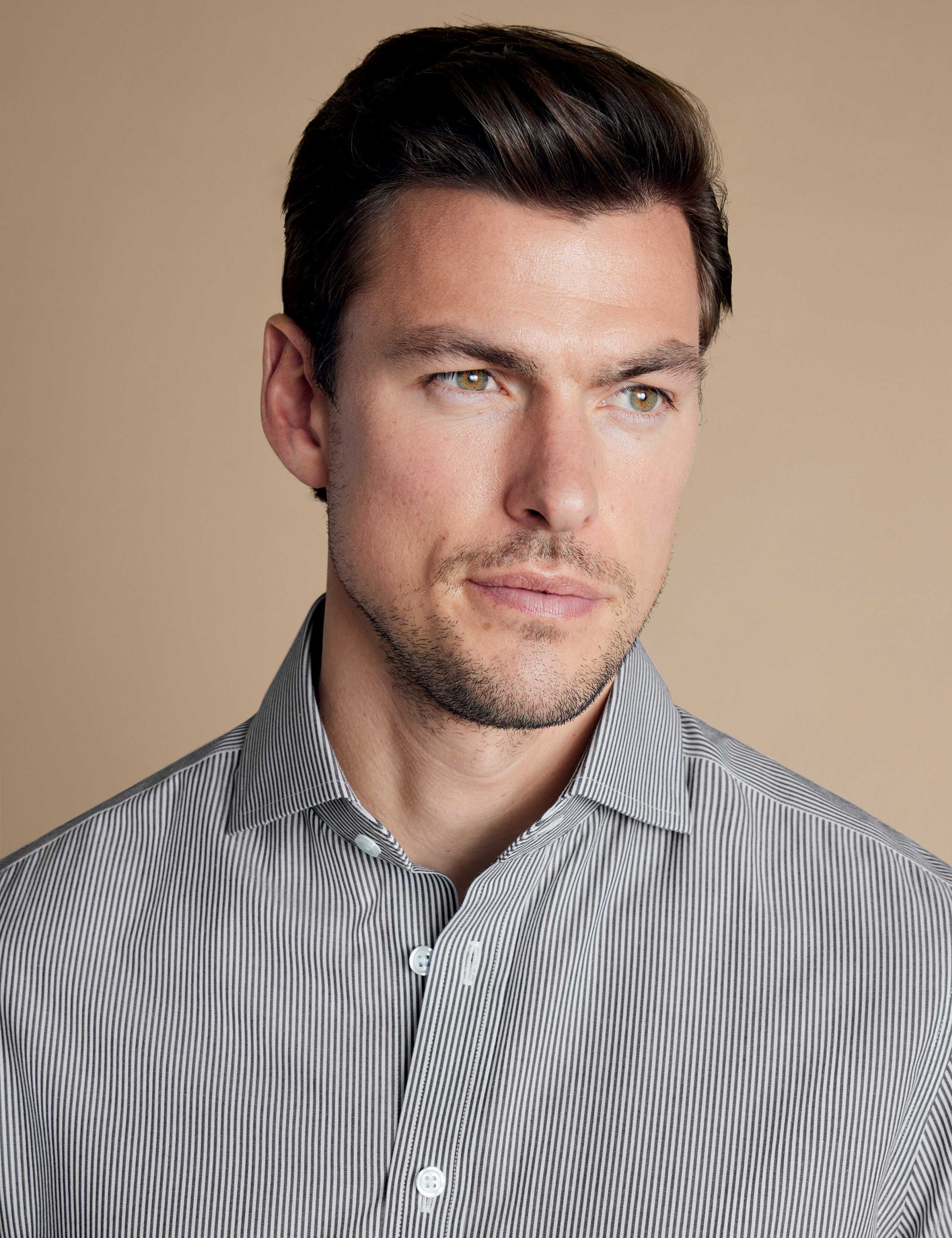 Slim Fit Non Iron Pure Cotton Striped Shirt 3 of 6
