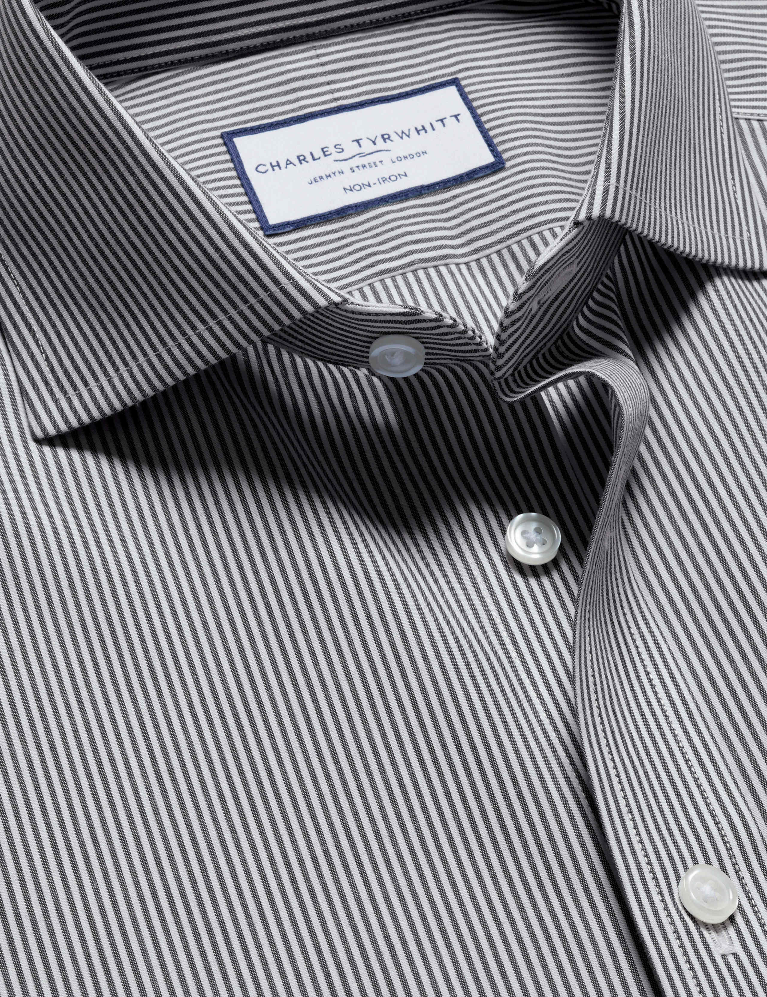 Slim Fit Non Iron Pure Cotton Striped Shirt 5 of 6