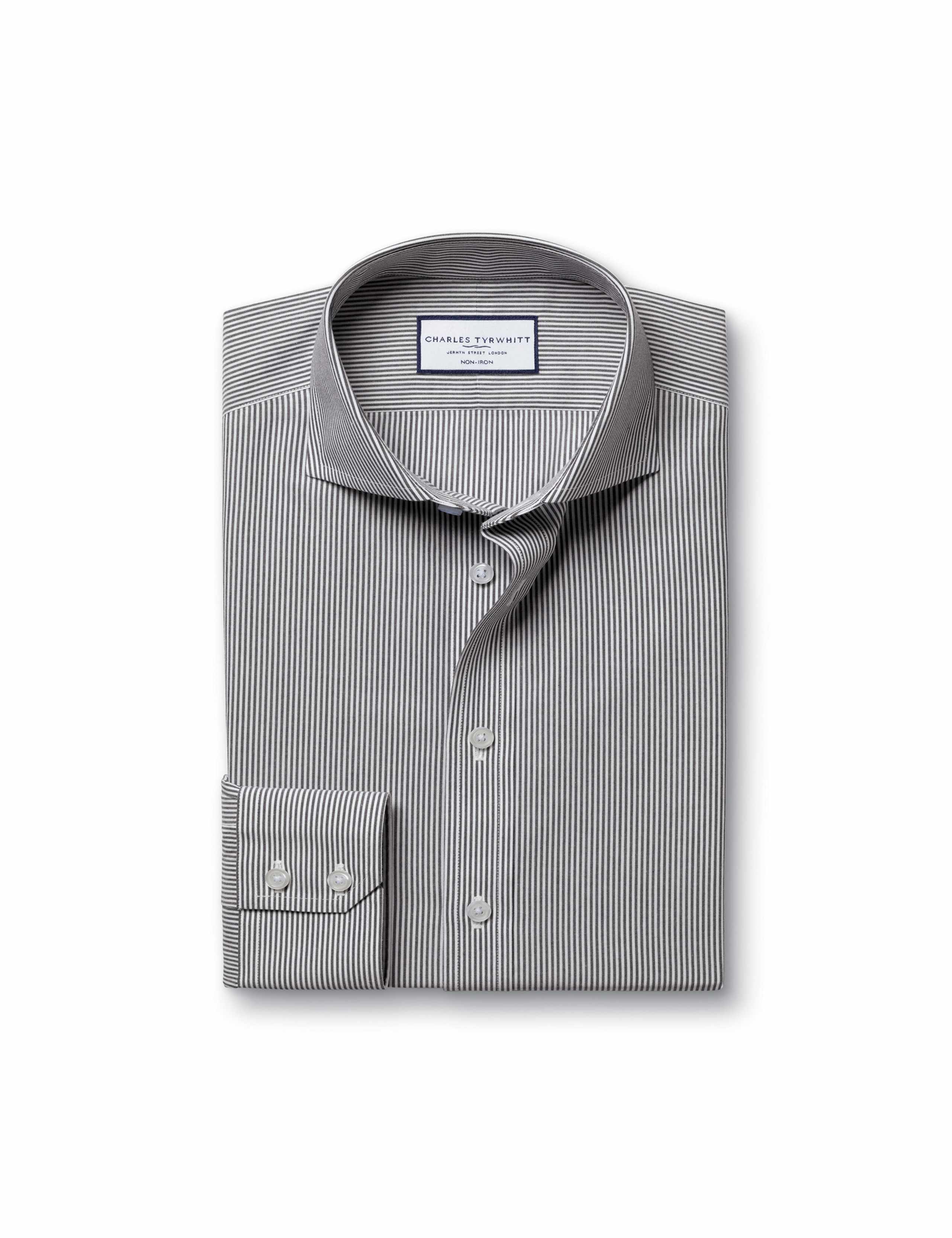 Slim Fit Non Iron Pure Cotton Striped Shirt 2 of 6