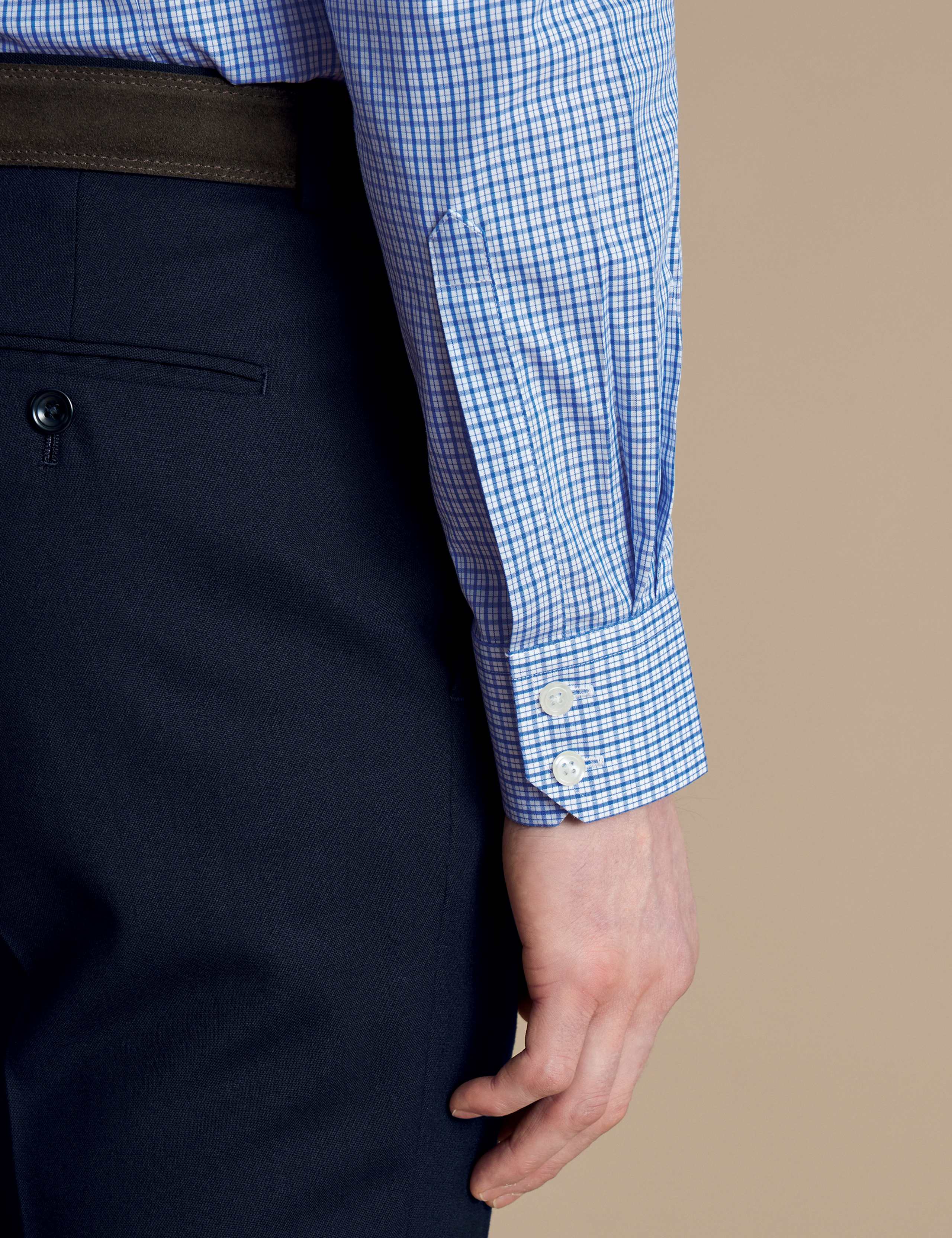 Slim Fit Non-Iron Pure Cotton Check Shirt 4 of 7