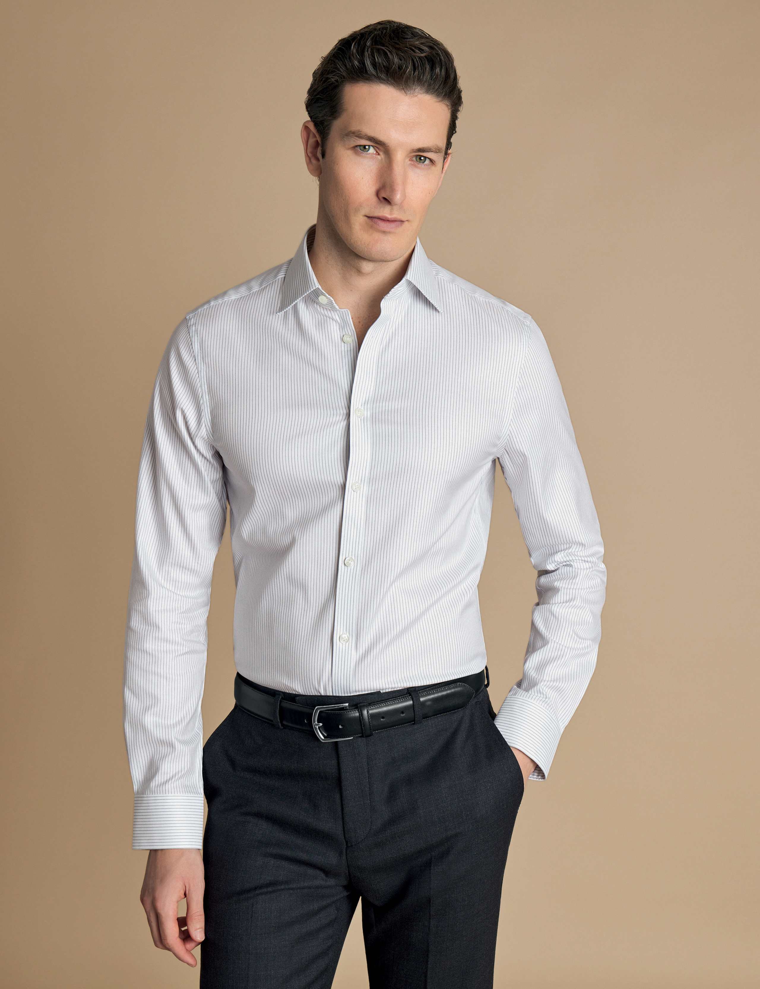 Egyptian Cotton Slim Fit Striped Shirt 1 of 6