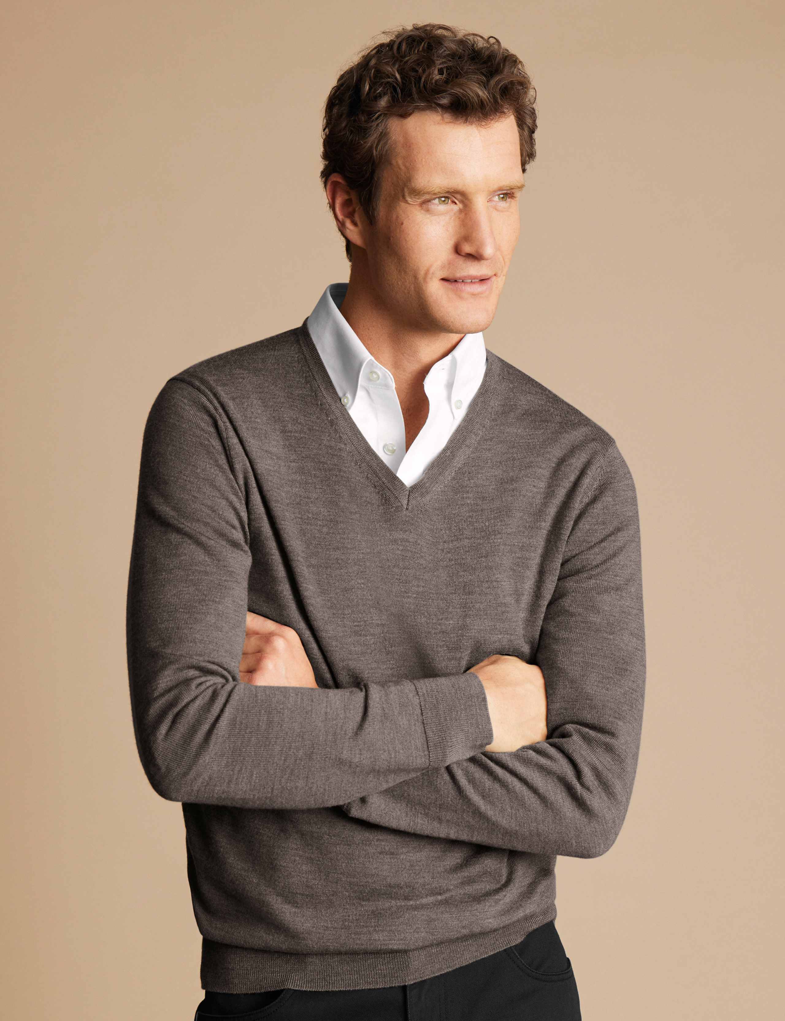 Pure Wool V-Neck Jumper 1 of 6