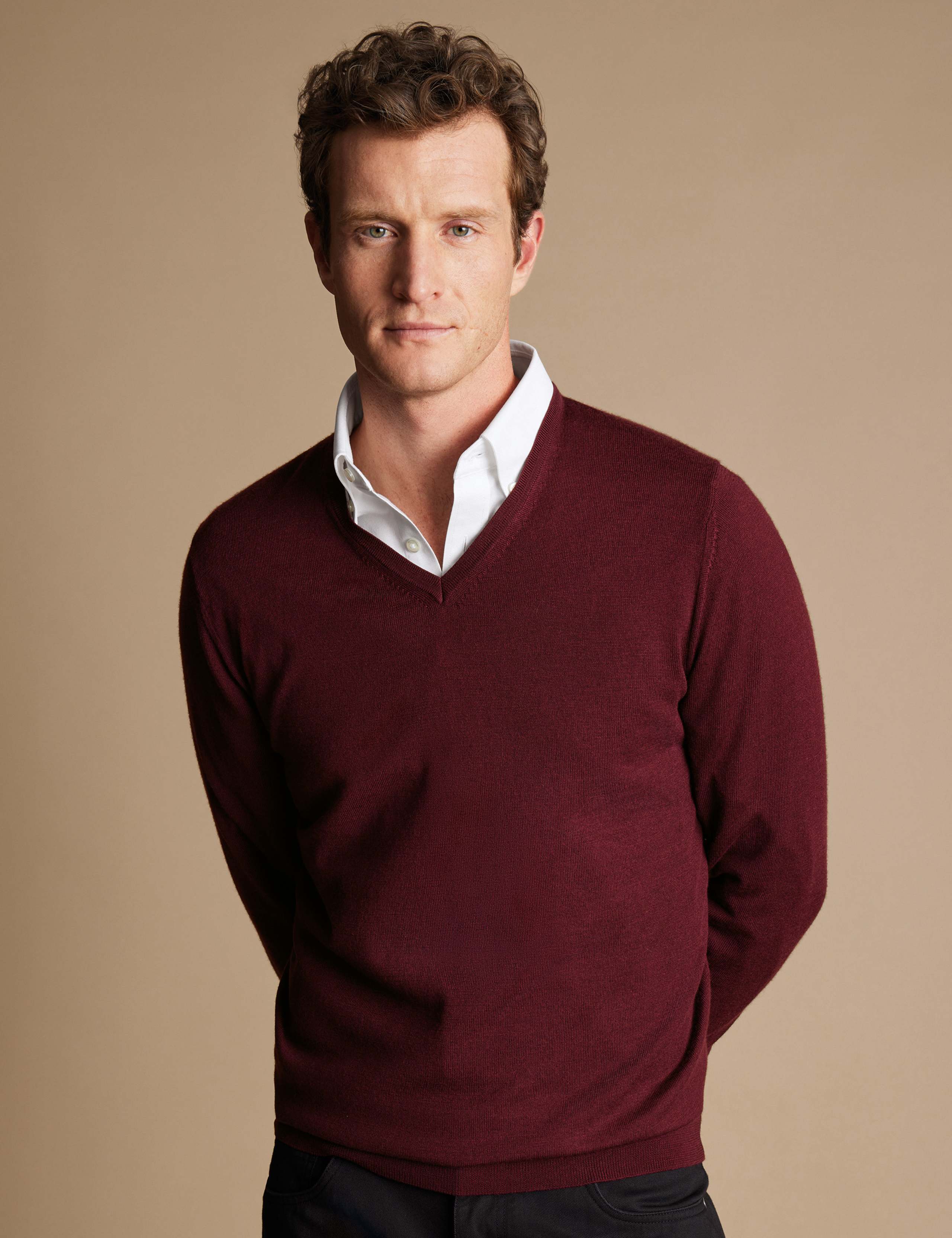 Pure Wool V-Neck Jumper 1 of 5
