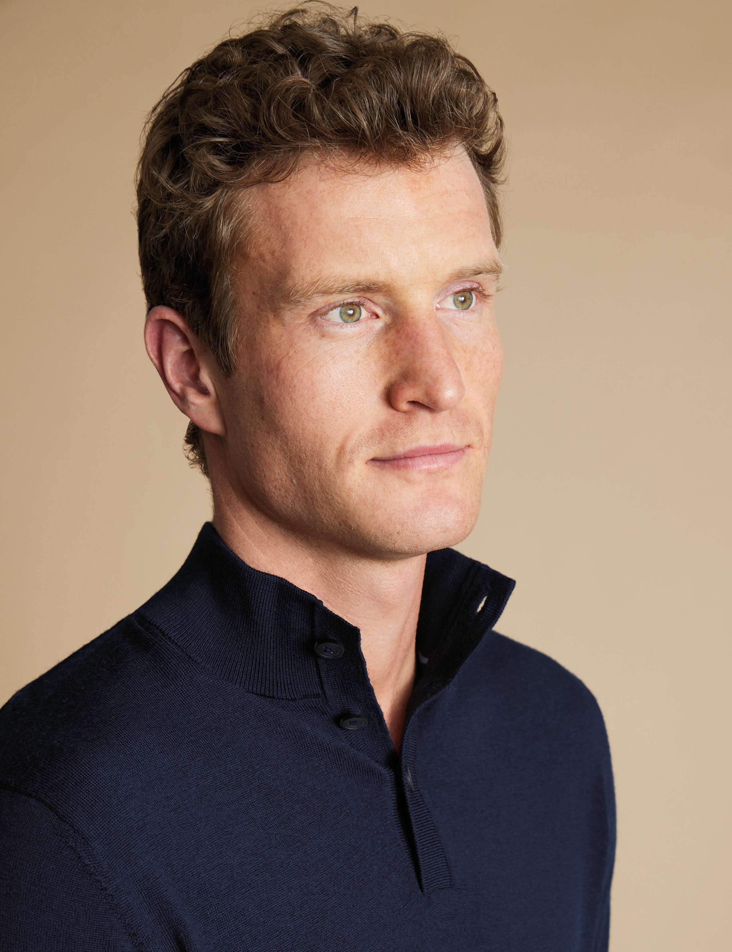 Pure Merino Wool Button Neck Jumper 3 of 5