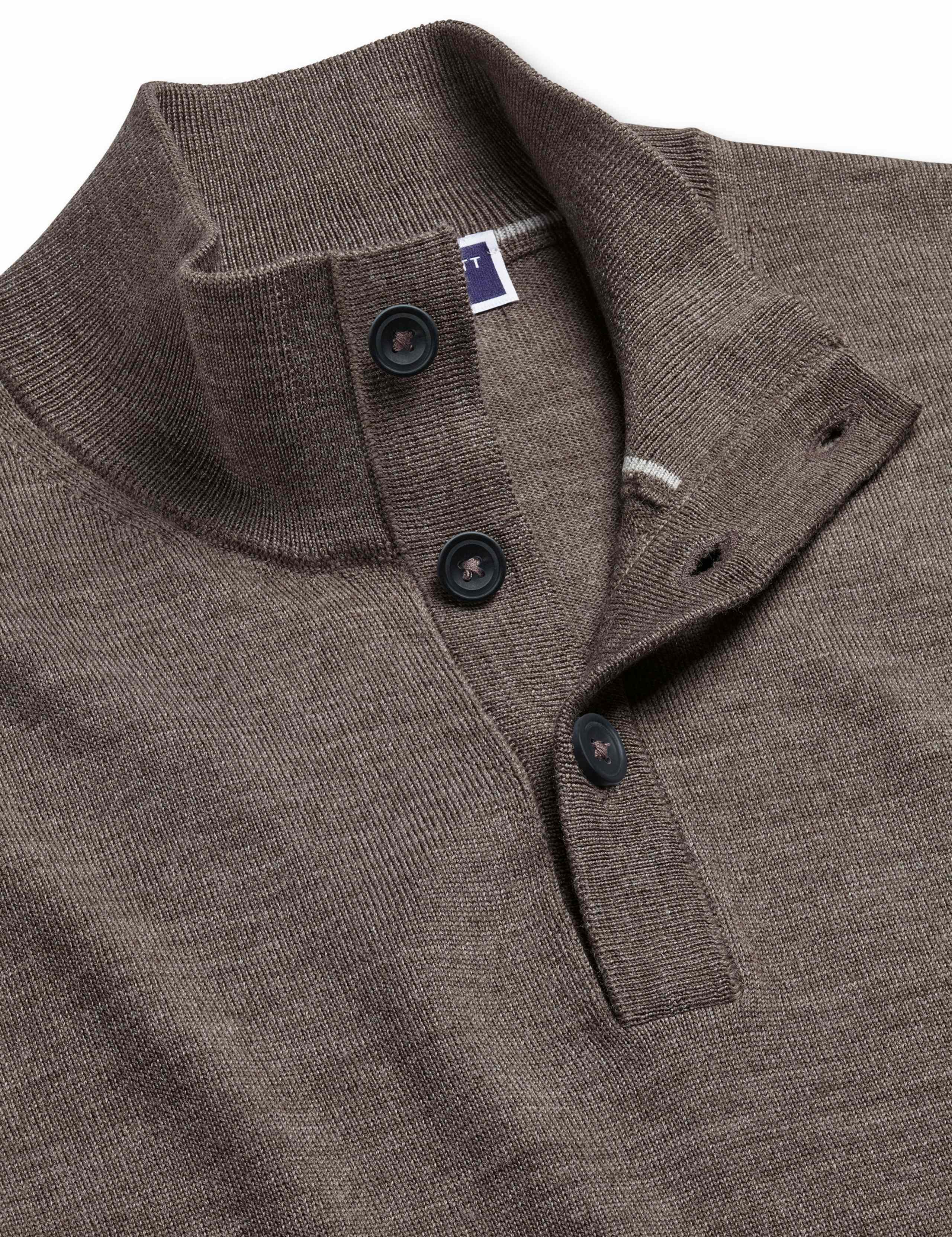 Pure Merino Wool Button Neck Jumper 4 of 5