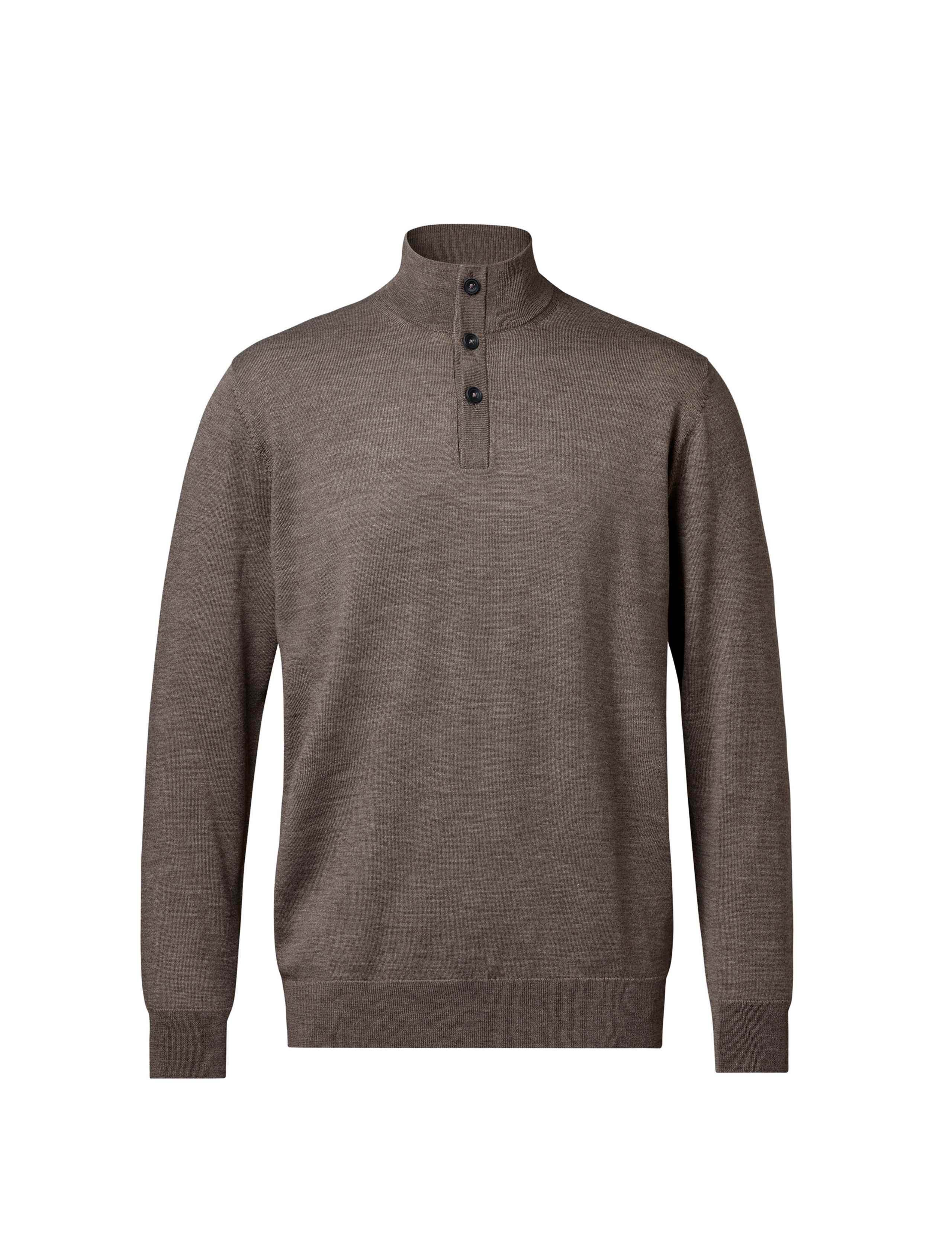 Pure Merino Wool Button Neck Jumper 2 of 5