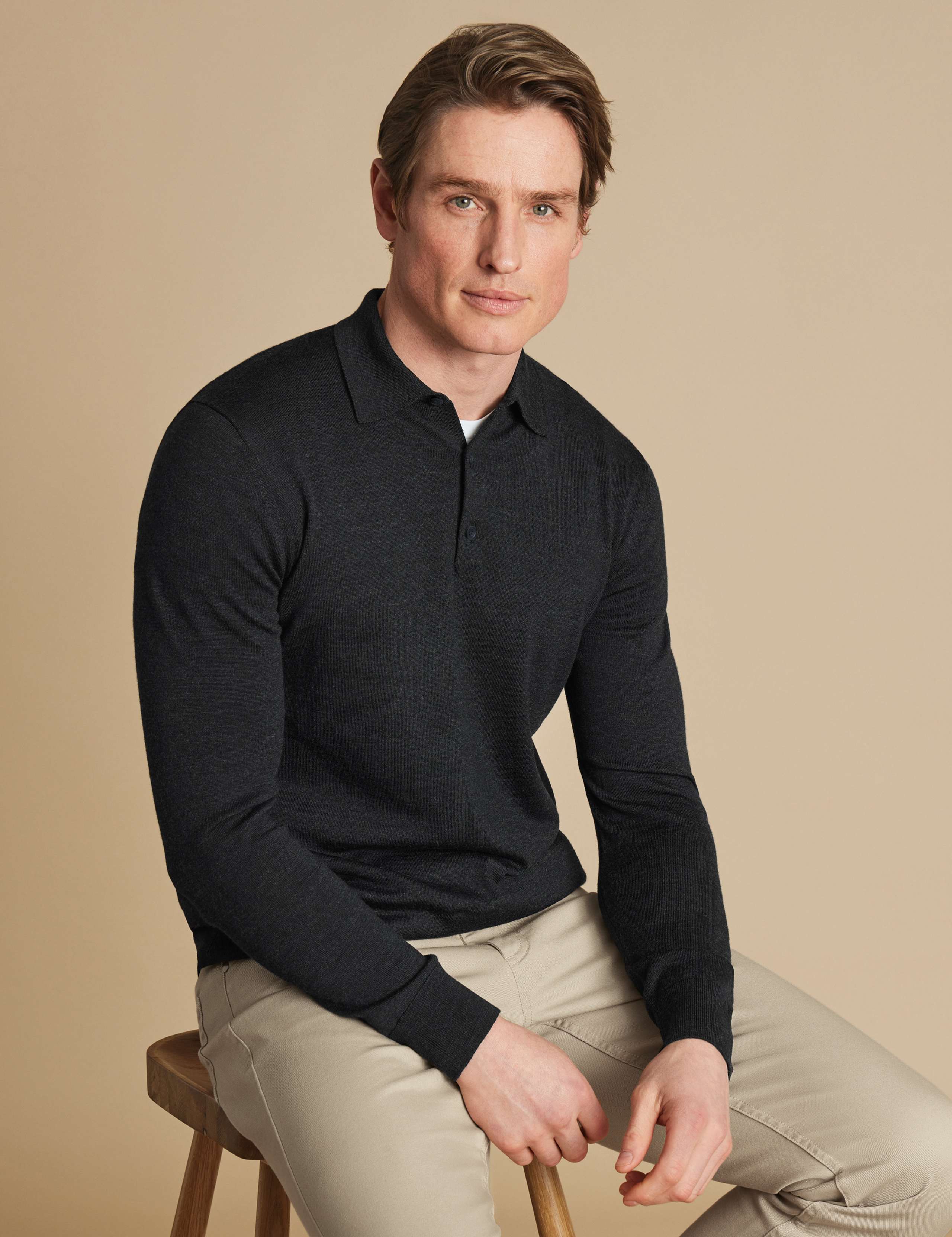 Pure Merino Wool Button Neck Jumper 4 of 6