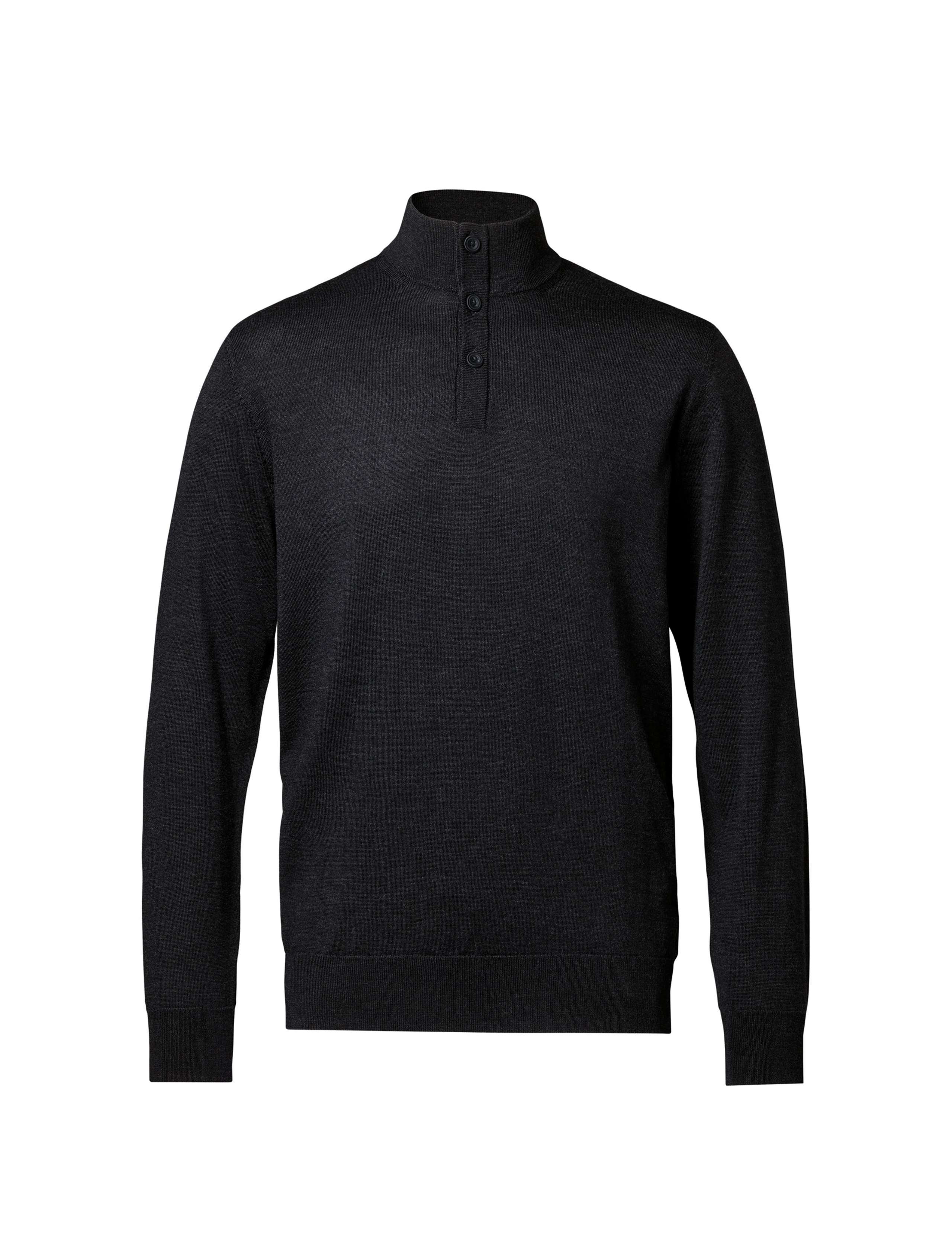 Pure Merino Wool Button Neck Jumper 2 of 6