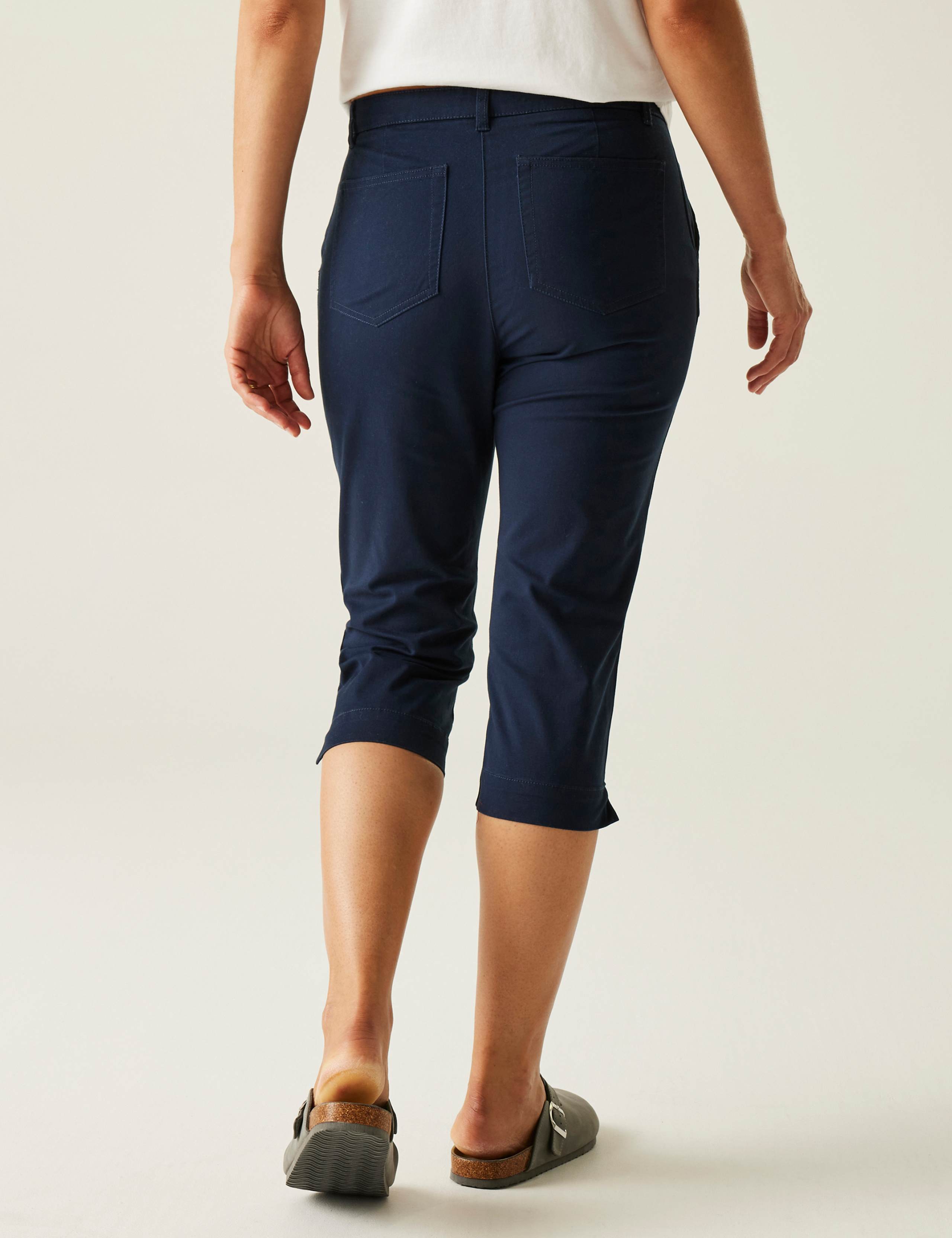 Cotton Rich Tapered Cropped Trousers 4 of 5