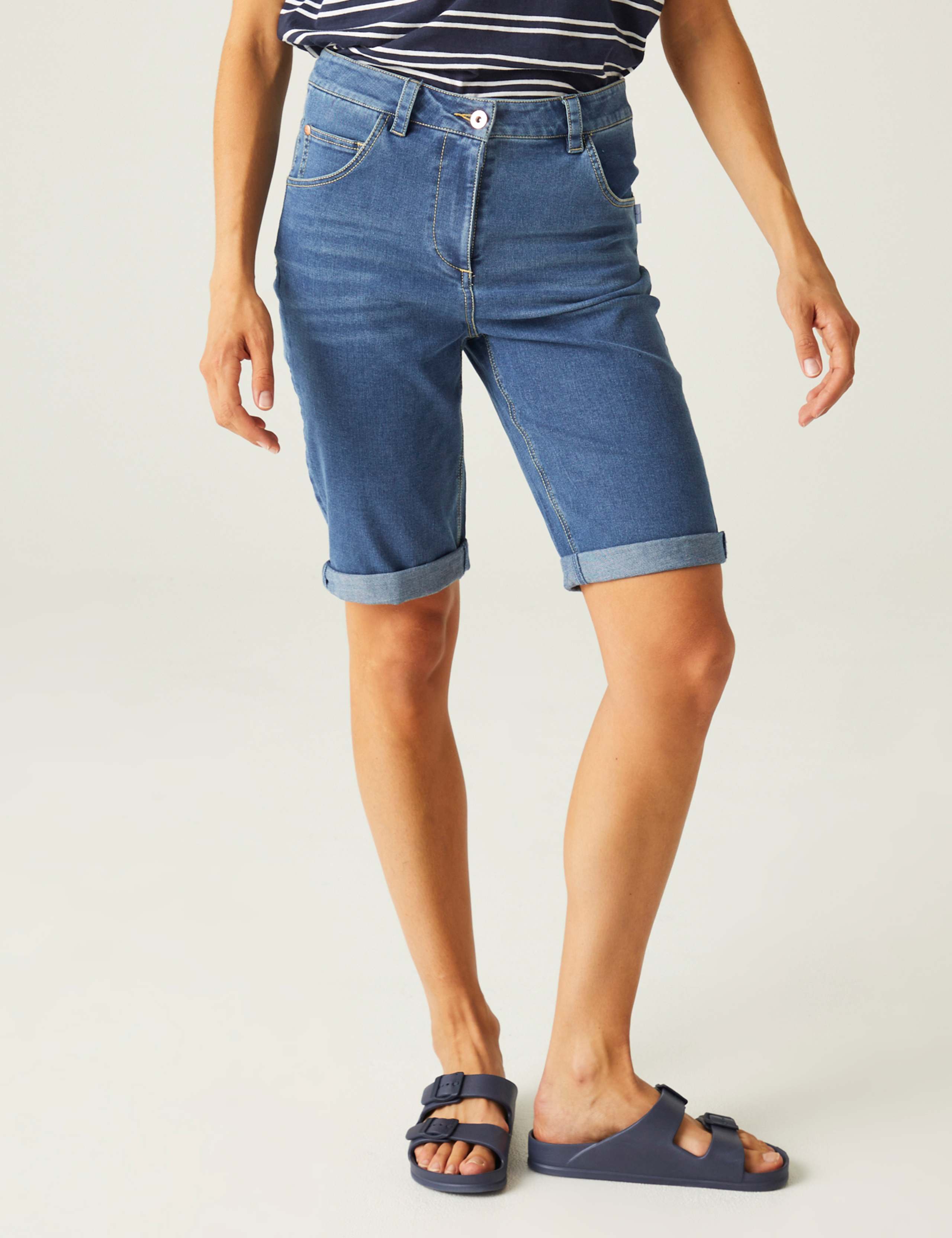 Erdre Denim Knee Length Shorts 3 of 5