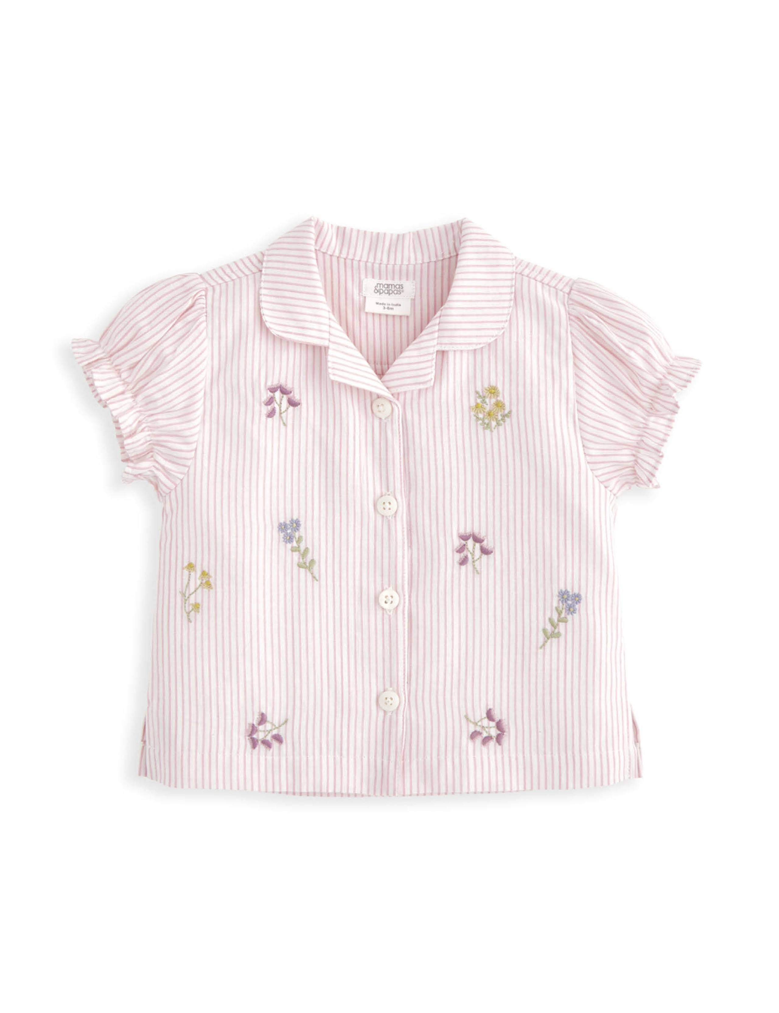 Pure Cotton Striped & Floral Pyjamas (3-36 Mths) 3 of 4