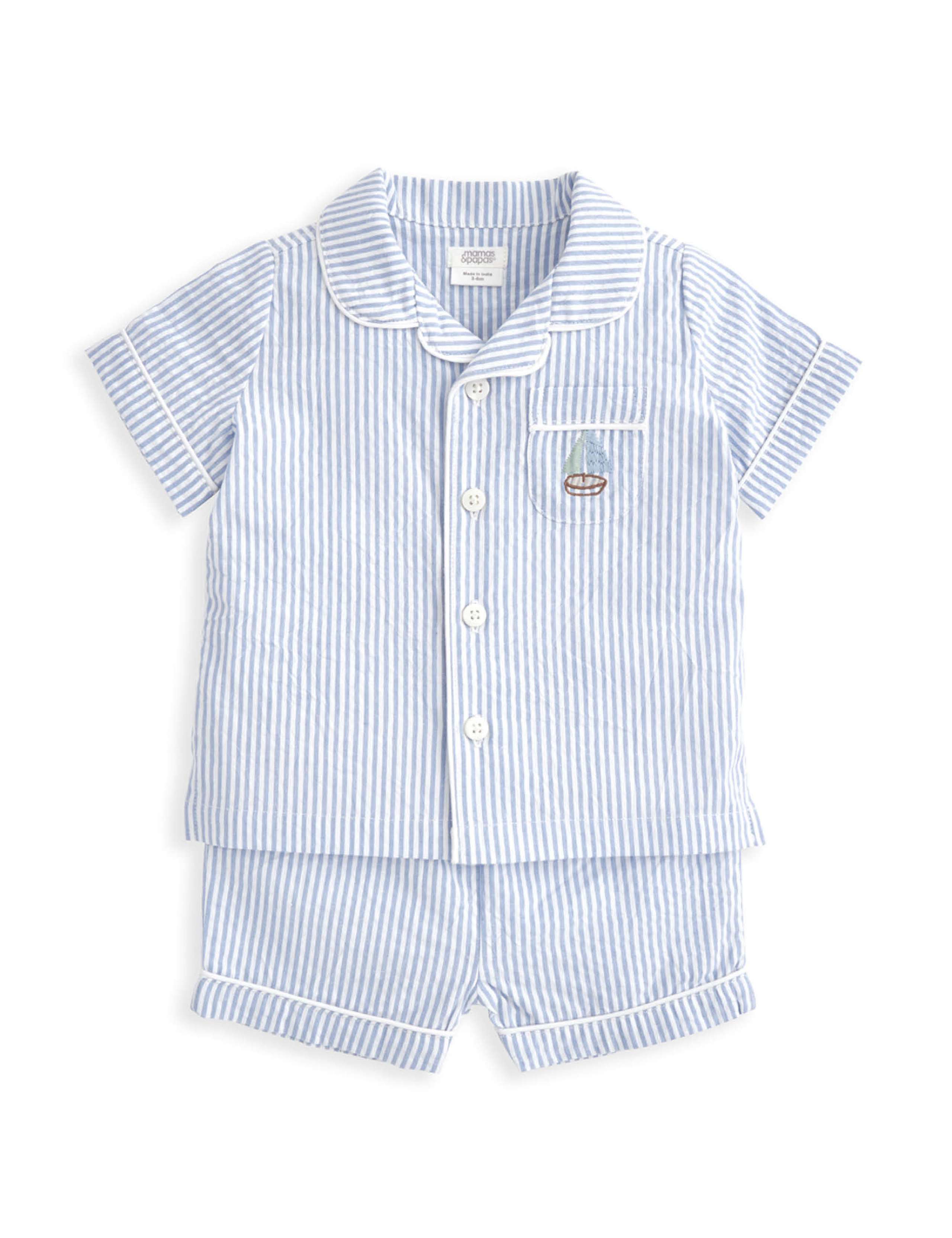 Pure Cotton Striped Pyjamas (3-36 Mths) 2 of 4