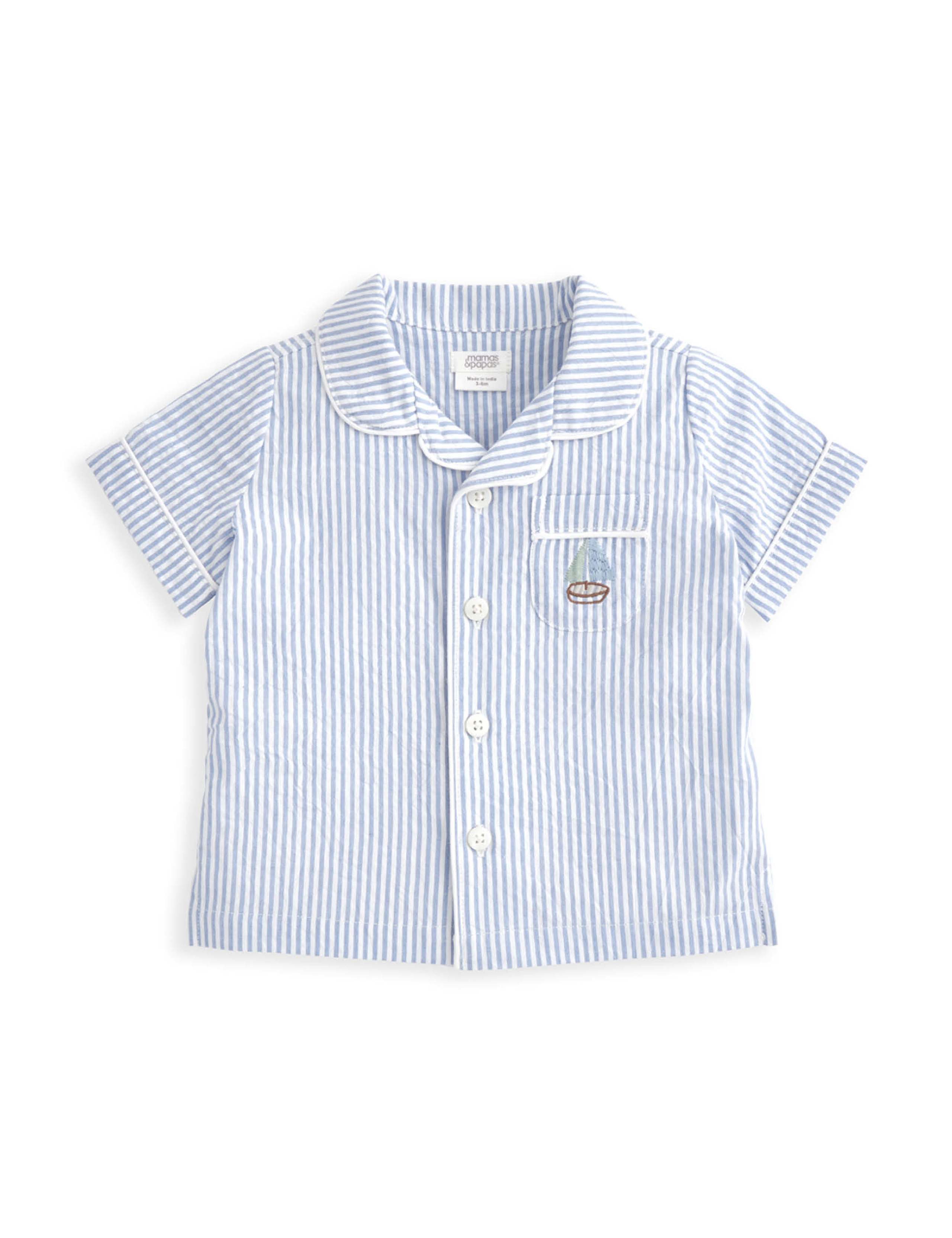 Pure Cotton Striped Pyjamas (3-36 Mths) 3 of 4