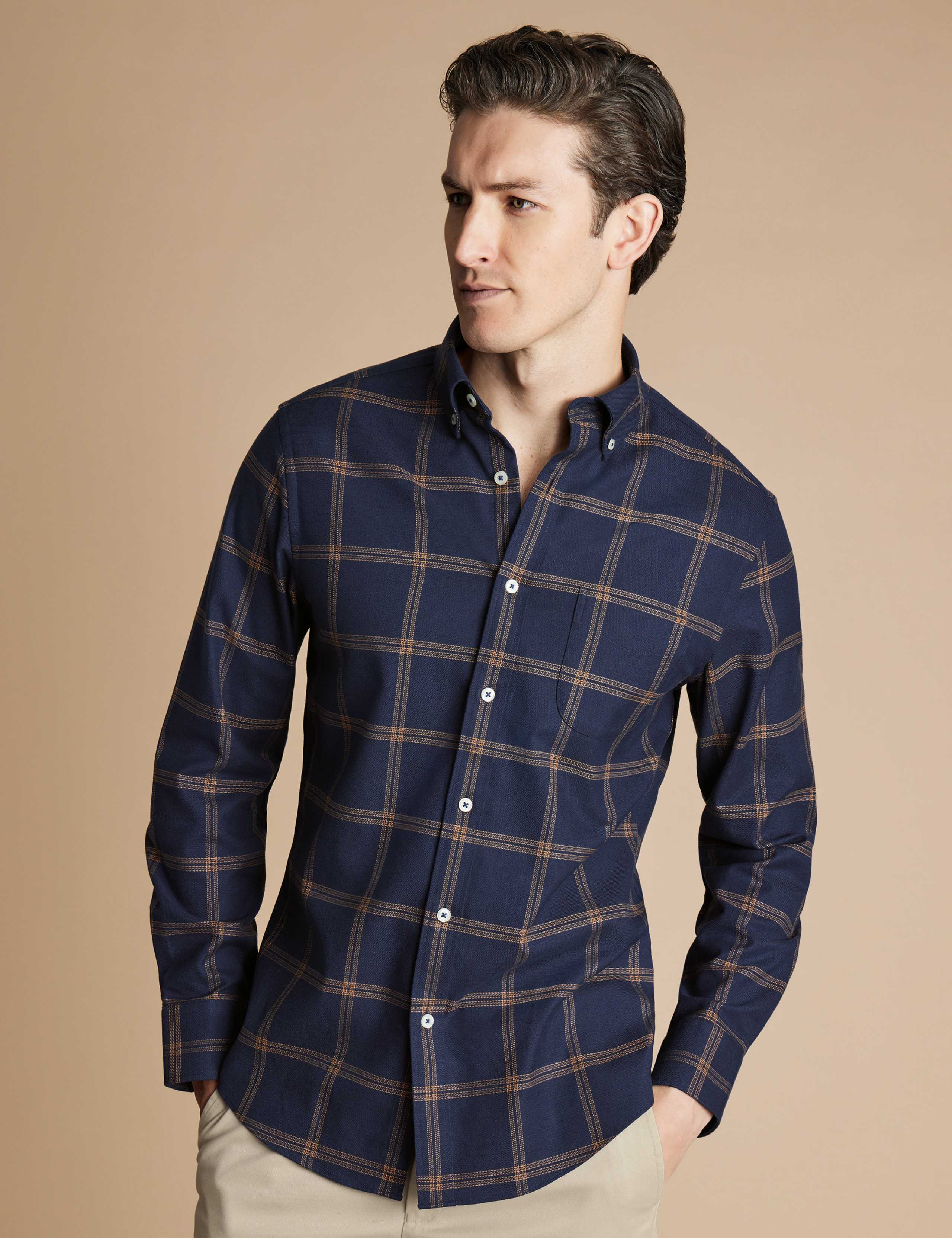 Slim Fit Non Iron Pure Cotton Twill Shirt 1 of 6