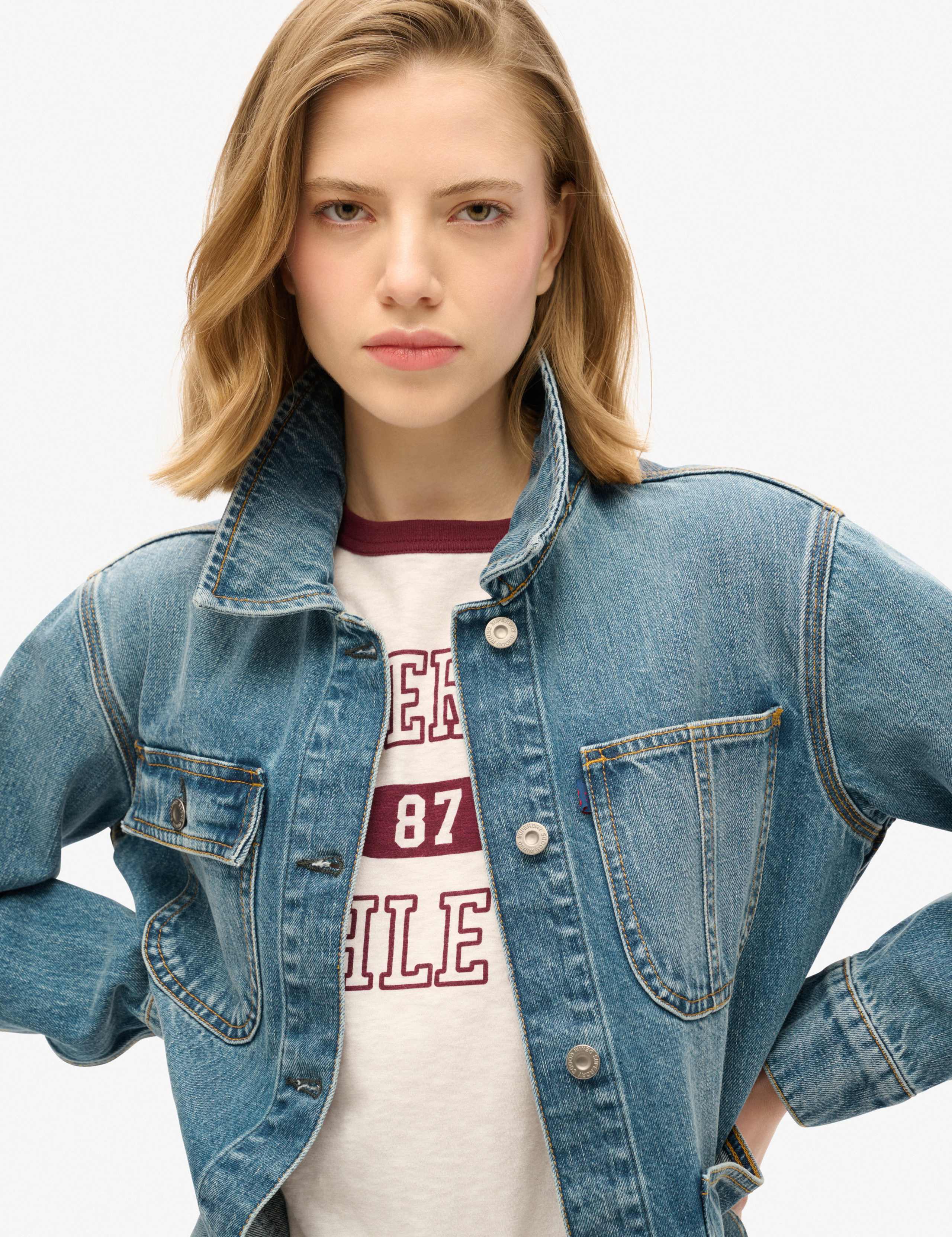 Logo Embroidered Denim Jacket 4 of 5