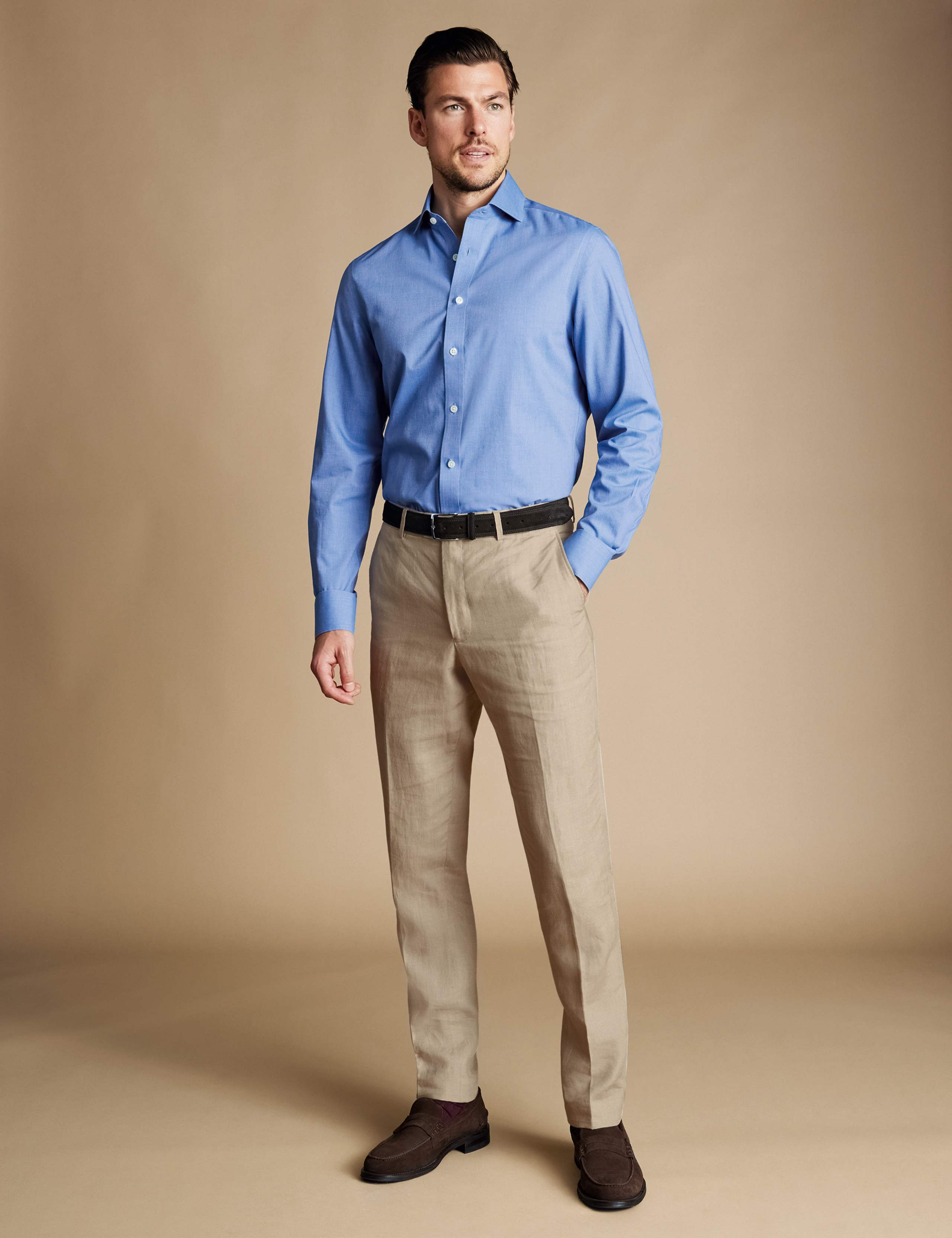 Slim Fit Pure Linen Trousers 1 of 5
