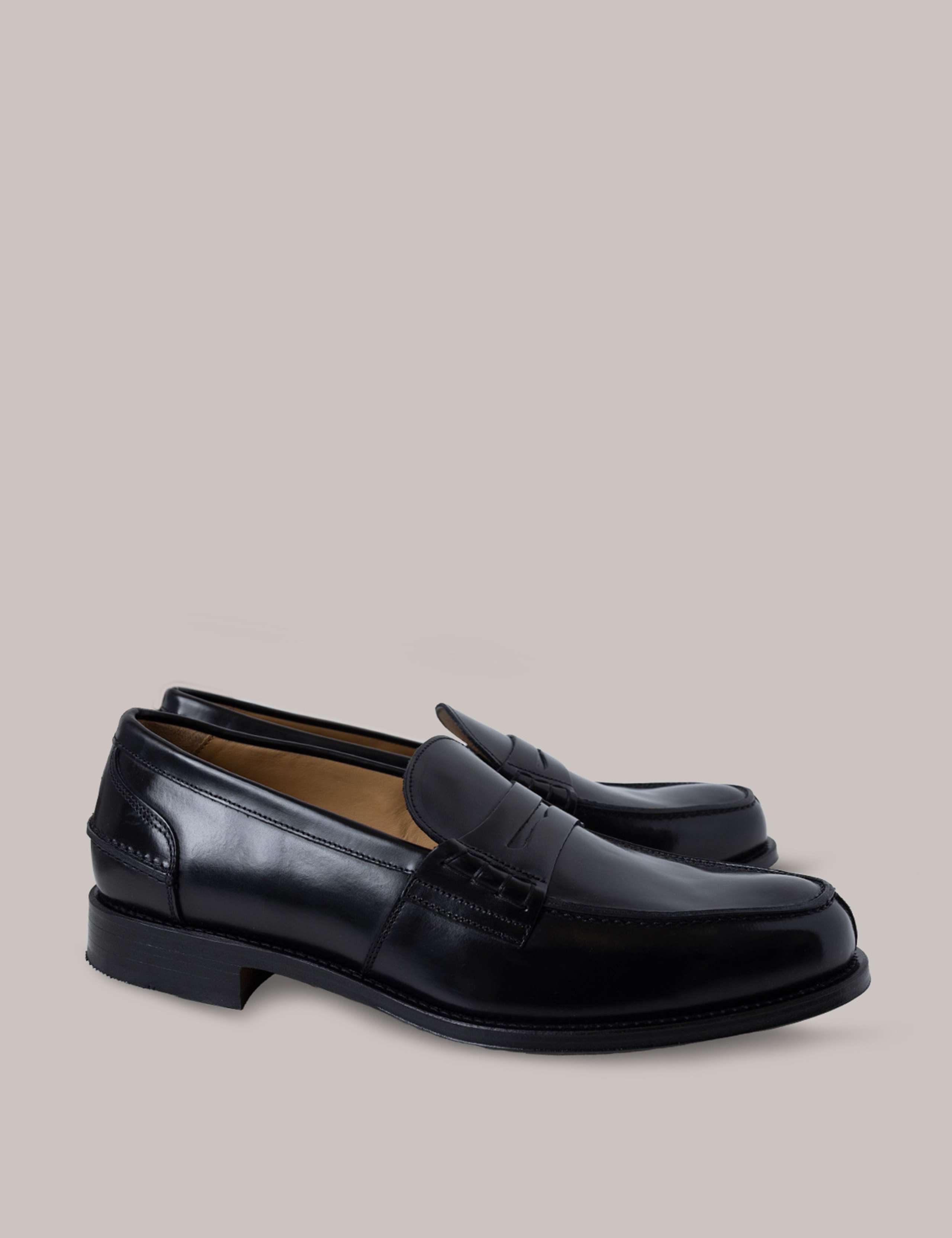 Black Formal Leather Slip-On Shoes 2 of 6