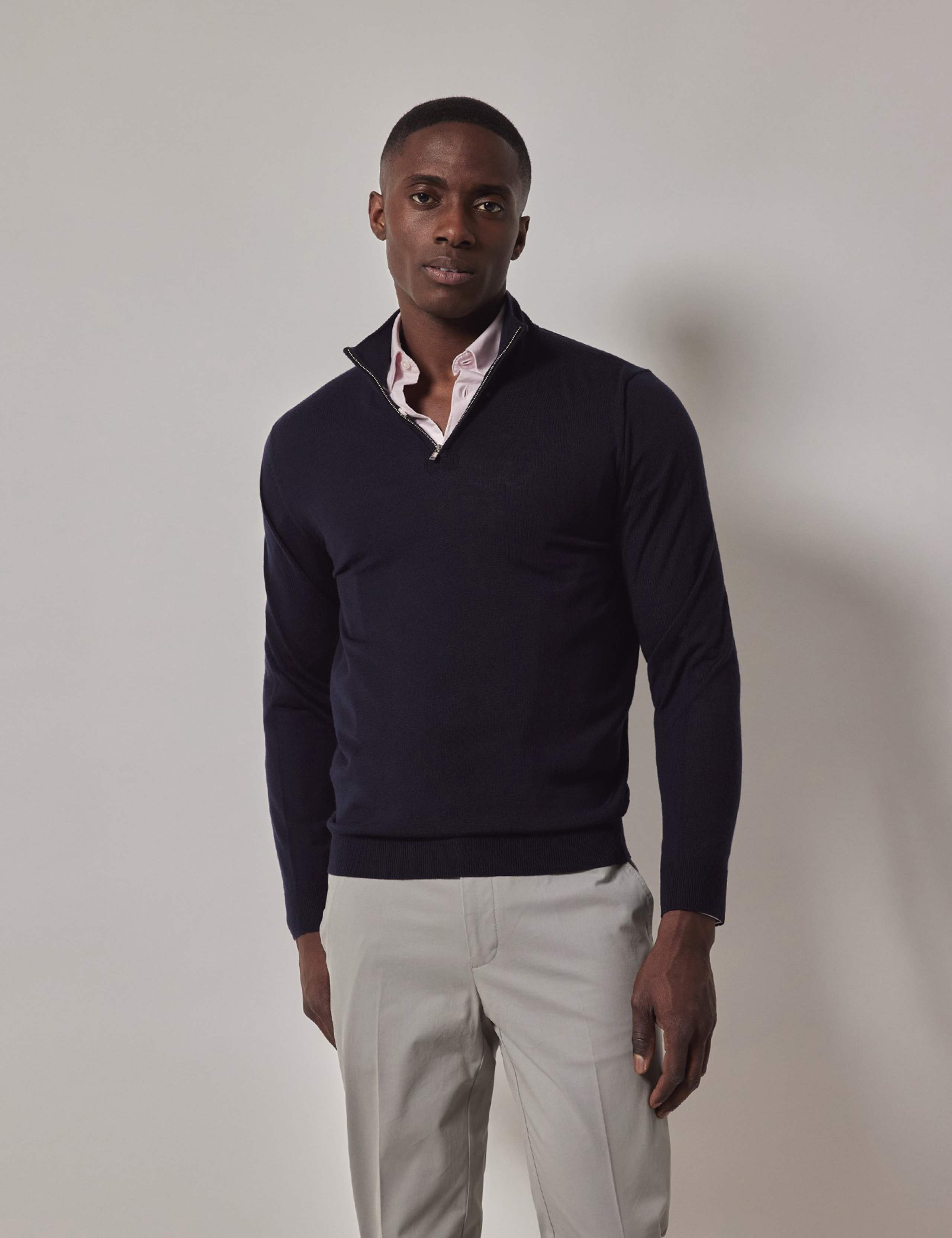 Pure Wool Half Zip Jumper 1 of 3