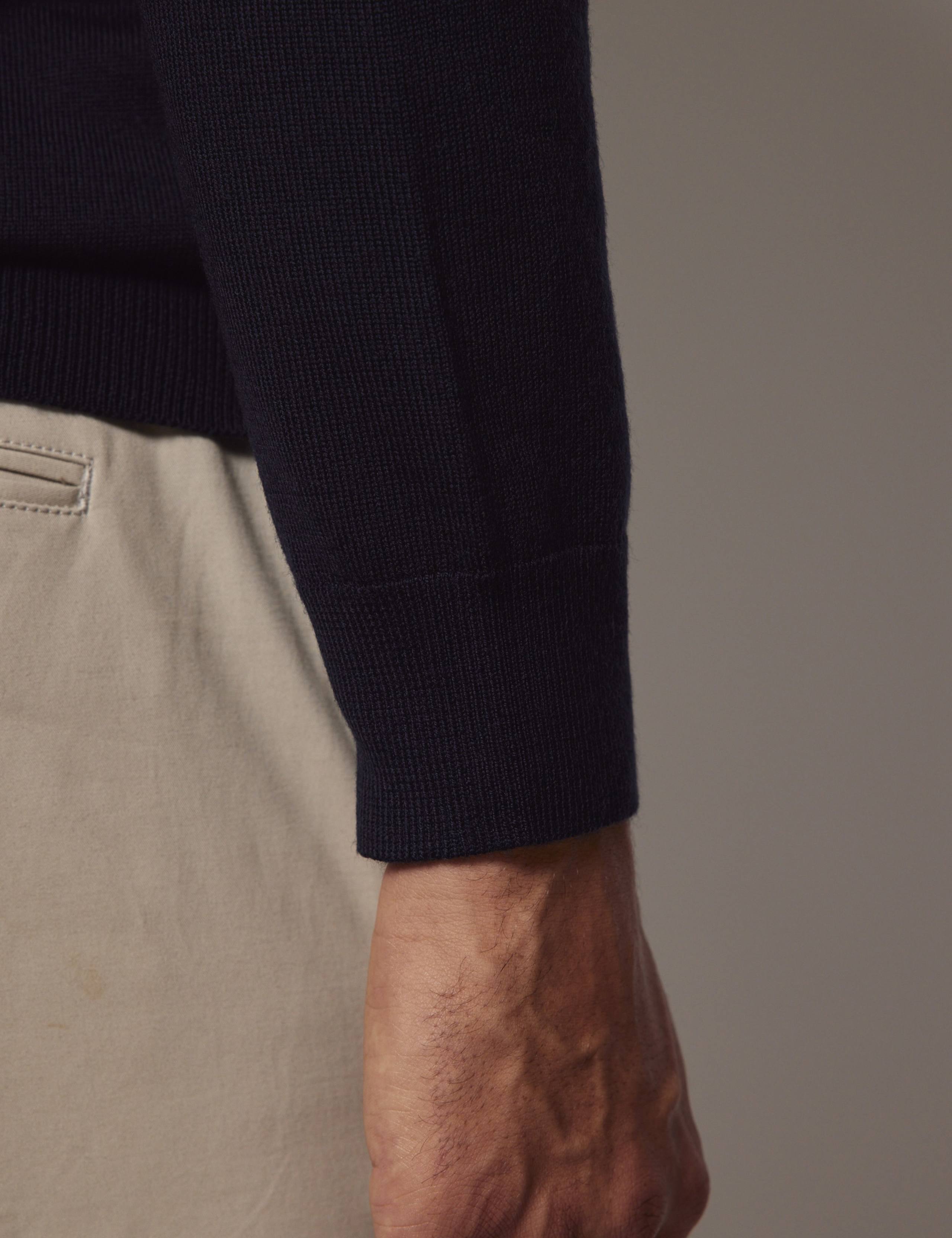 Pure Wool Long Sleeve Polo Shirt 3 of 4