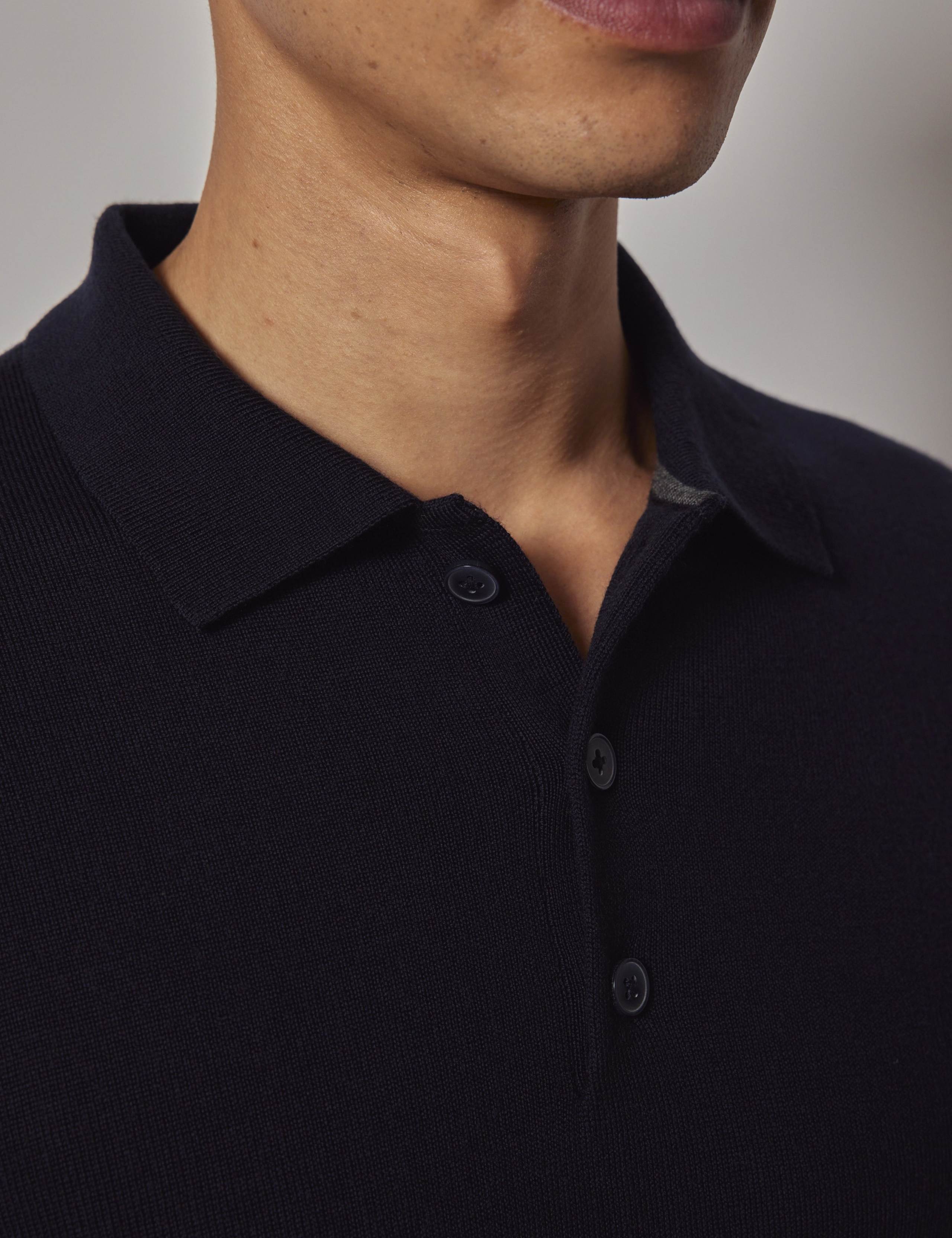Pure Wool Long Sleeve Polo Shirt 4 of 4