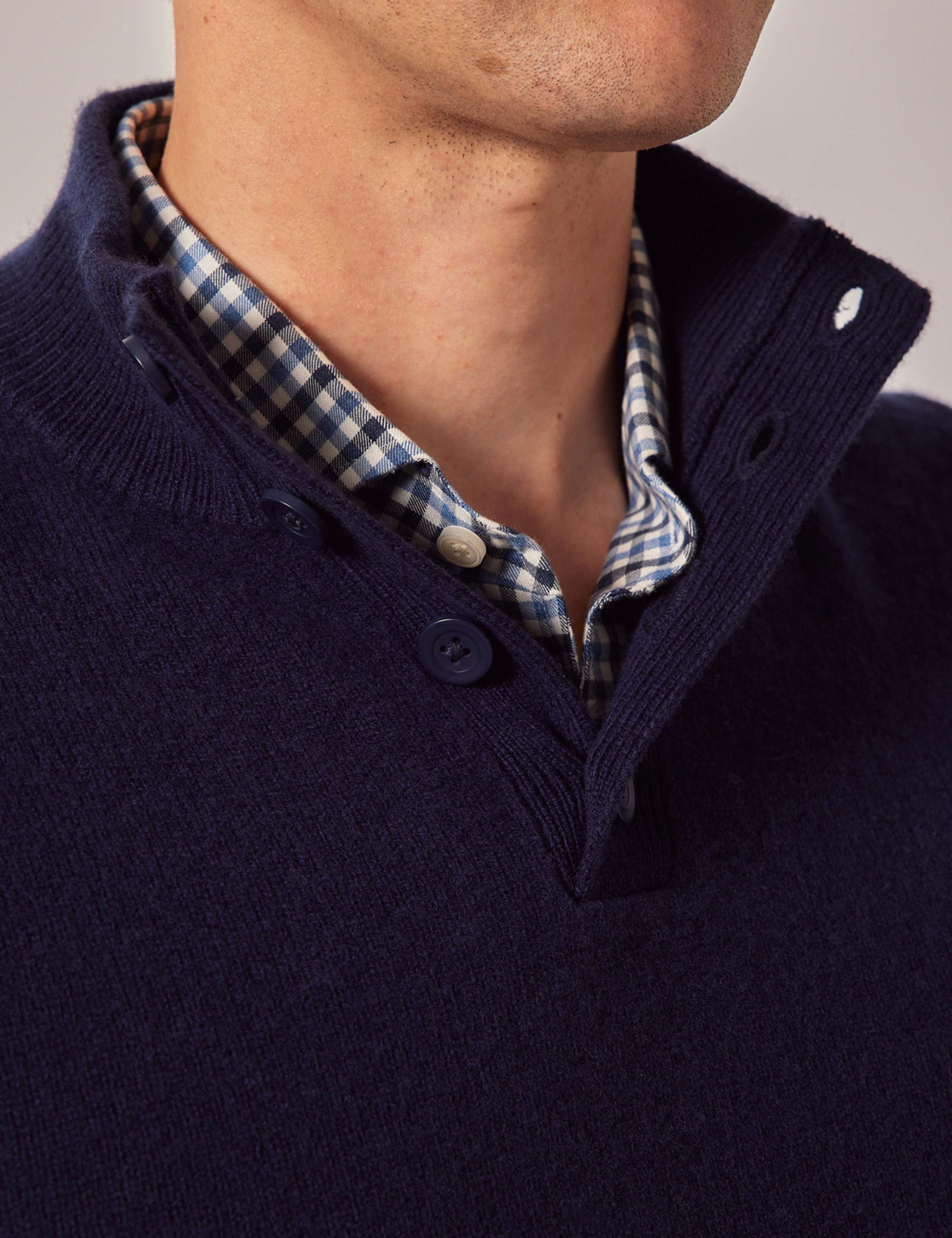Pure Lambswool Half Button Jumper 5 of 8