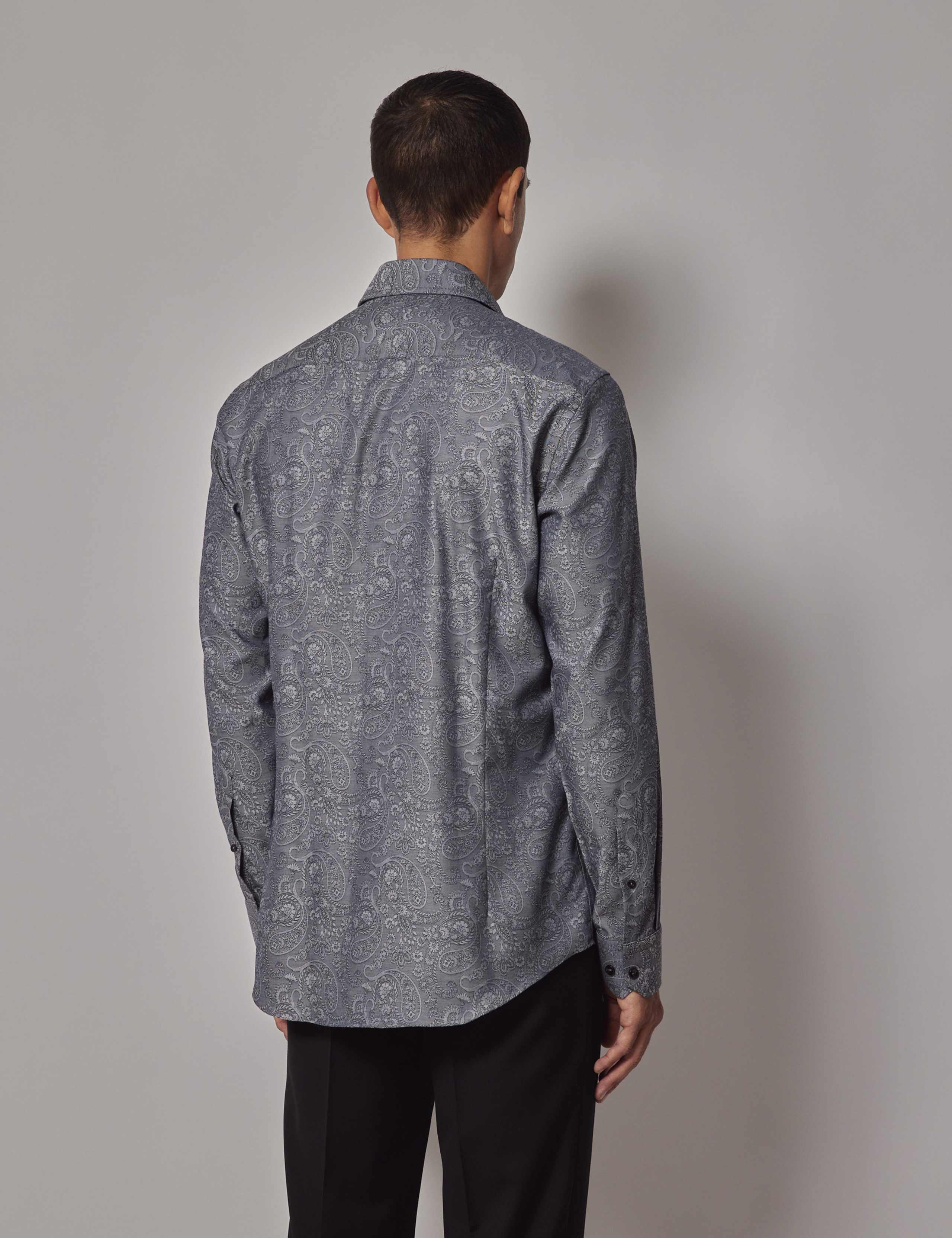 Pure Cotton Jacquard Paisley Shirt 2 of 4