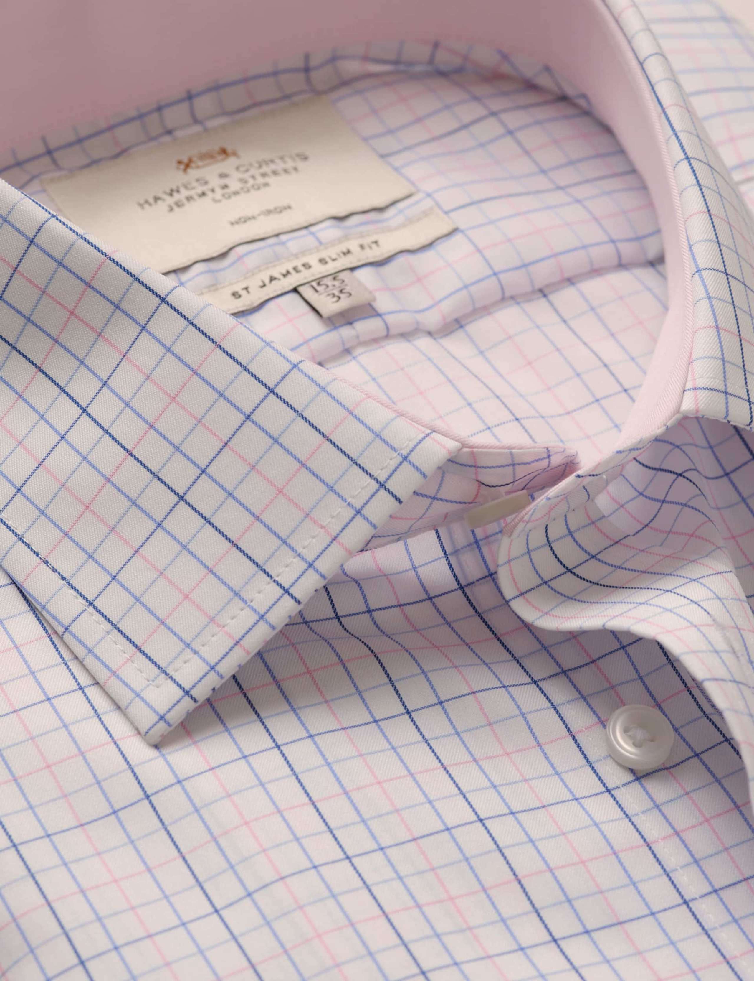 Slim Fit Easy Iron Pure Cotton Check Shirt 3 of 3